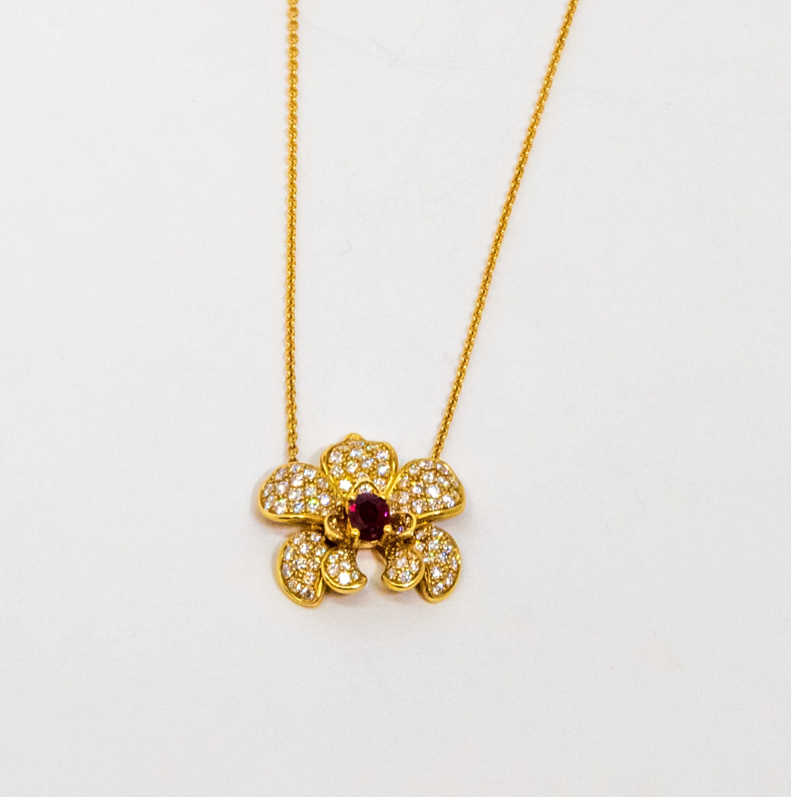 Carrera Y Carrera Orquideas 18K Yellow Gold & Ruby Pendant - Premium Luxury Product