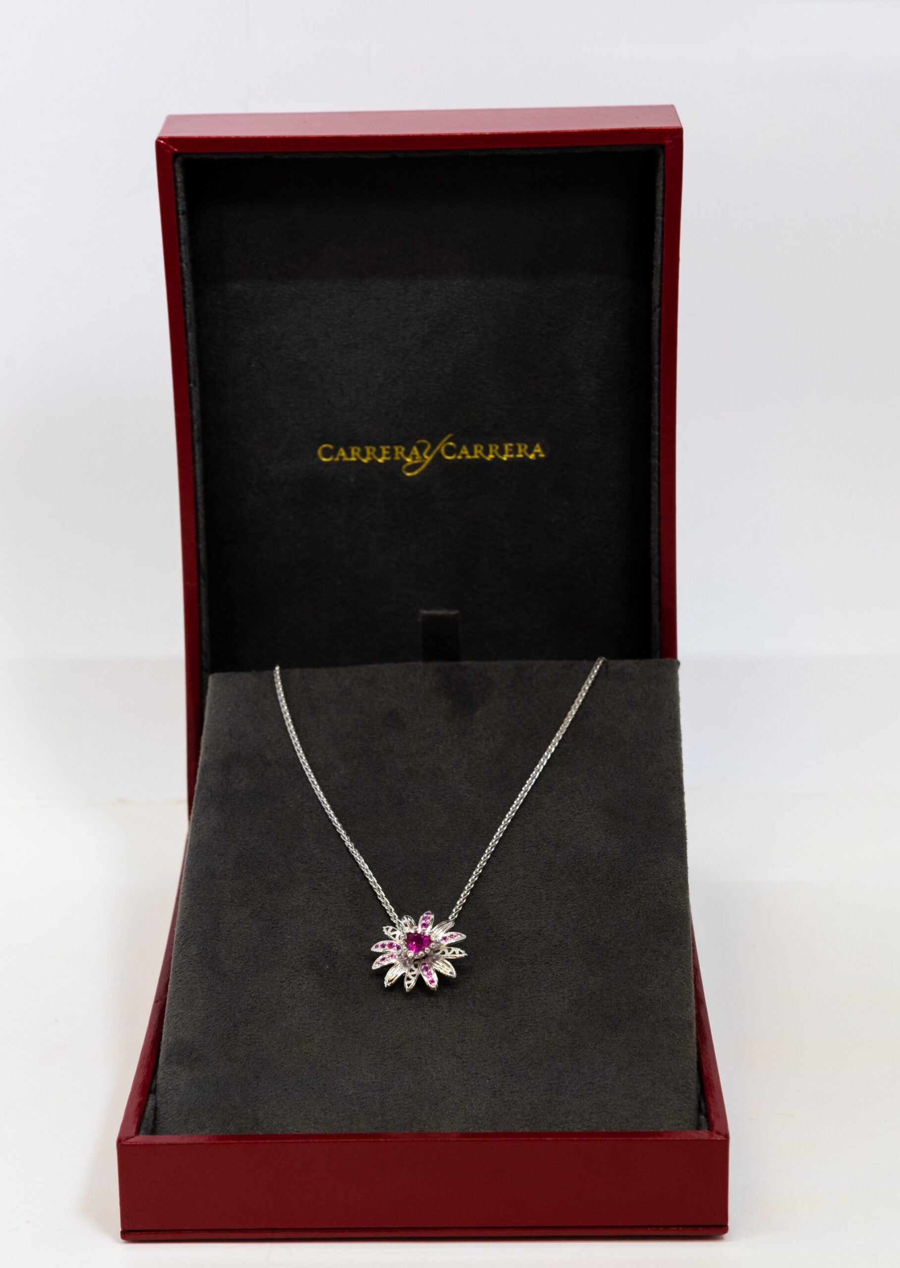 Carrera Y Carrera Gardenia 18K White Gold & Sapphire Pendant - Premium Luxury Product