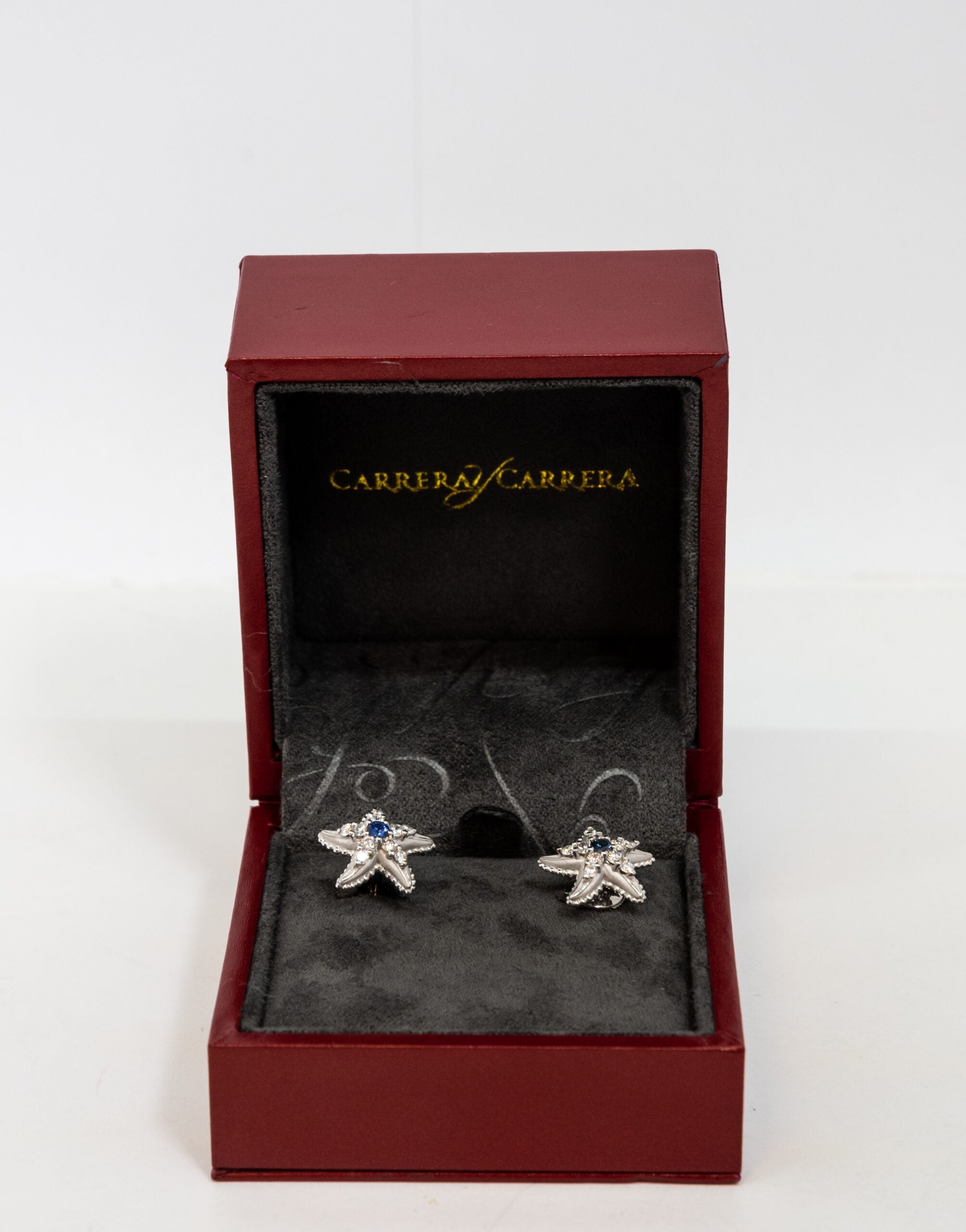 Carrera Y Carrera Star 18K White Gold with Diamonds & Sapphire Earring - Premium Luxury Product