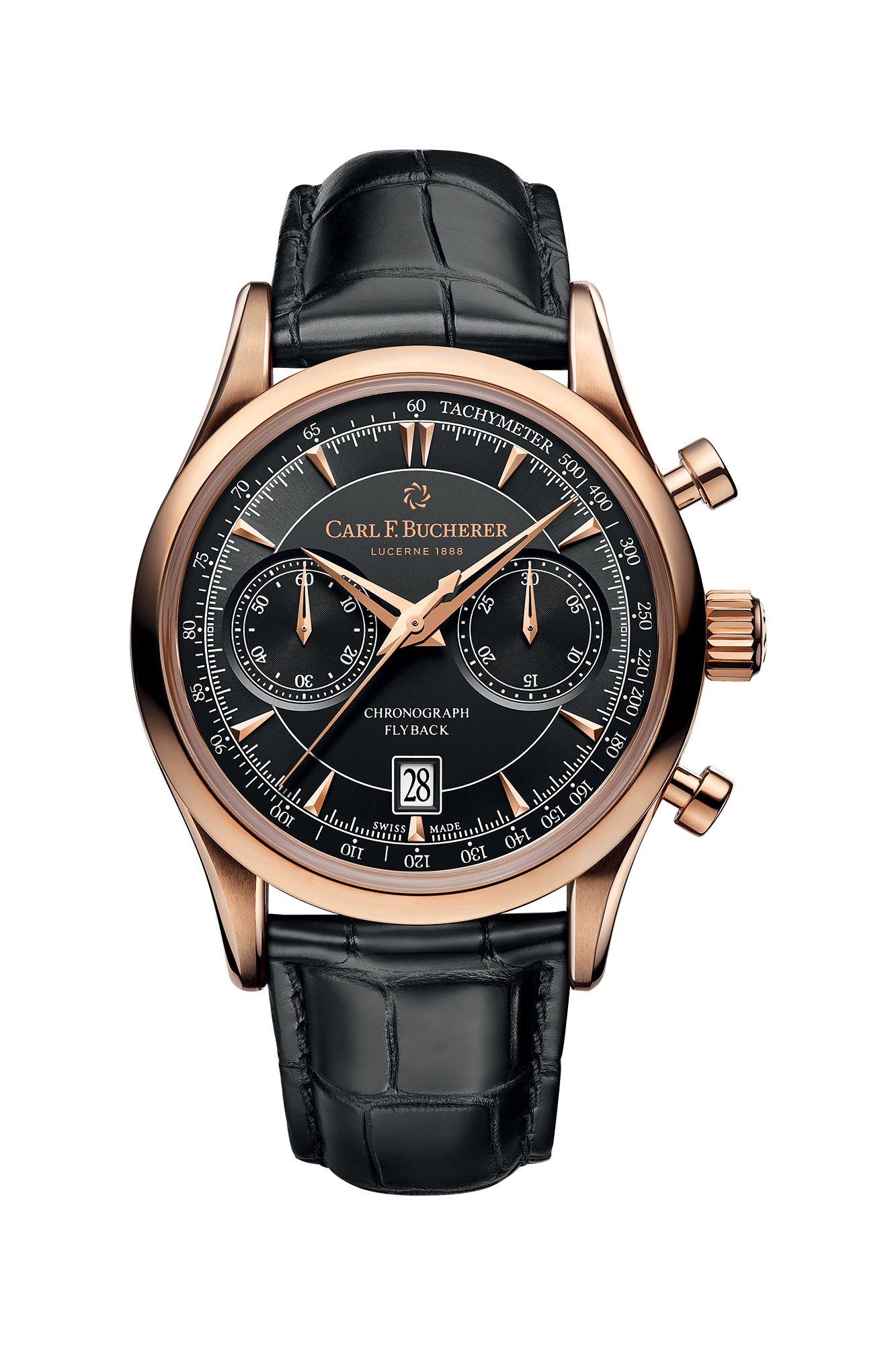 Carl F. Bucherer Manero Flyback 18 K Rose gold Men's Watch - Premium Luxury Product