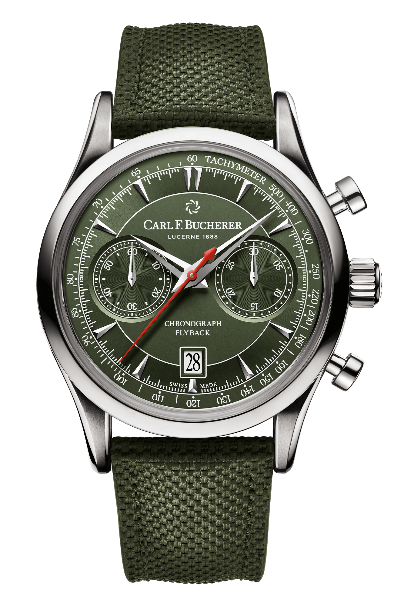 Carl F. Bucherer Manero Flyback Green Stainless steel Men's watch - Premium Luxury Product