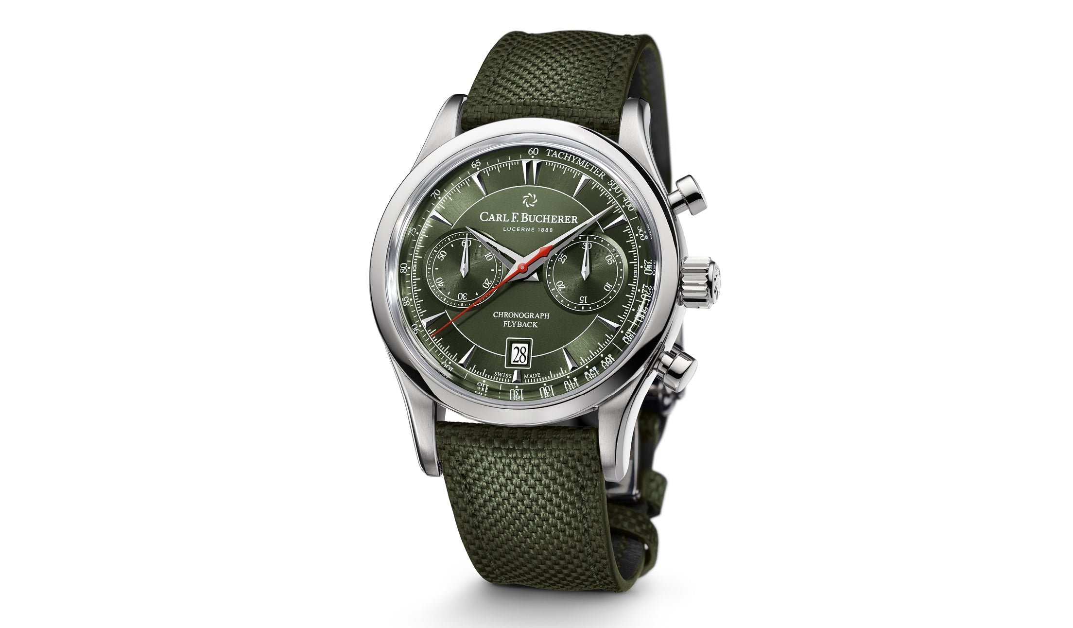 Carl F. Bucherer Manero Flyback Green Stainless steel Men's watch - Premium Luxury Product