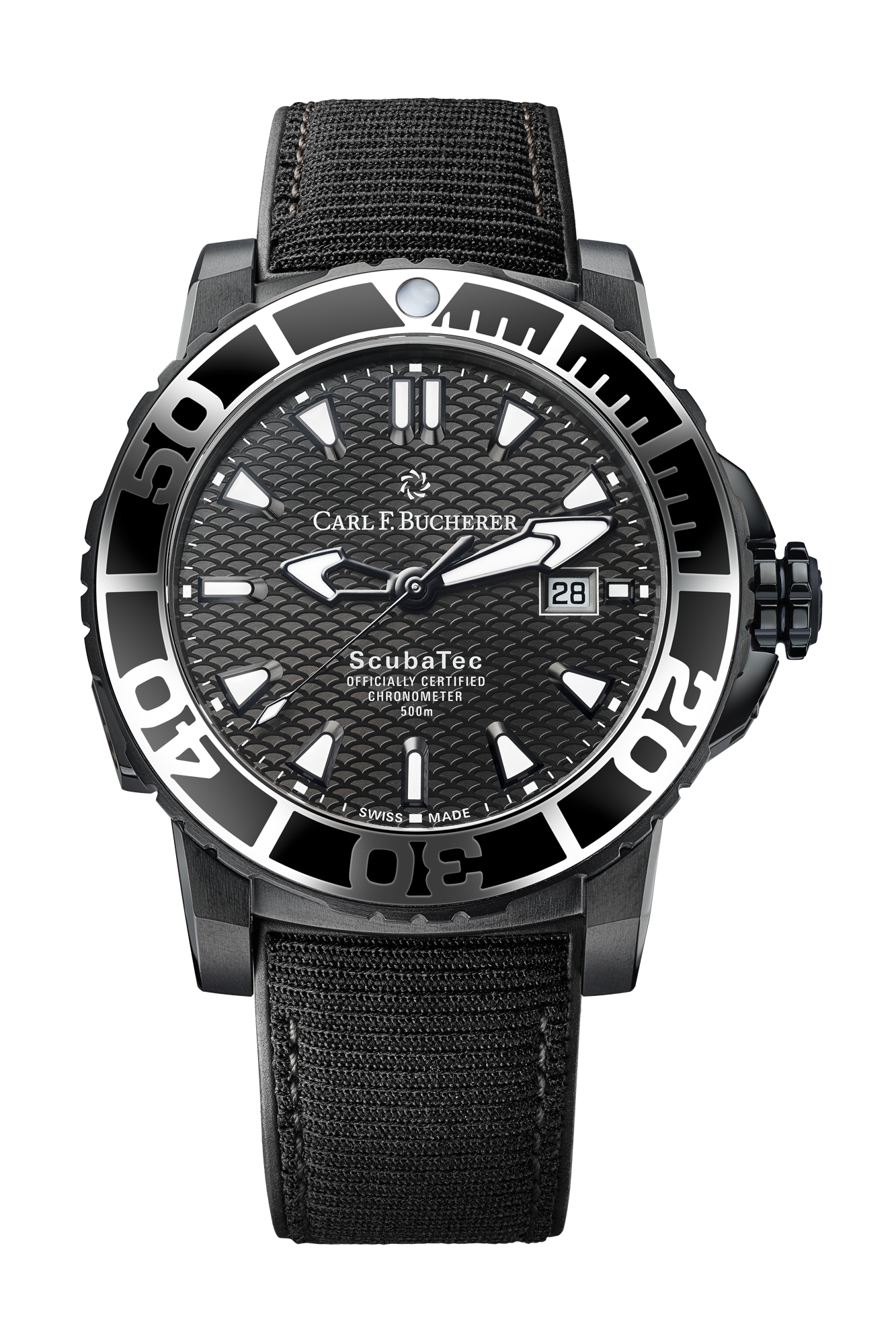 Carl F. Bucherer Patravi Scubatec Black Stainless Steel Men's Watch - Premium Luxury Product