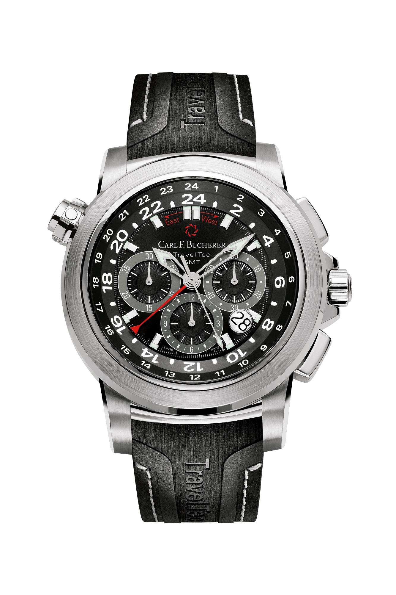 Carl F. Bucherer Patravi Traveltec Stainless steel Men's Watch - Premium Luxury Product