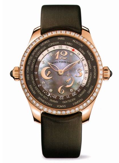 Girard Perregaux World Time 18K Rose Gold & Diamonds Unisex Watch - Premium Luxury Product