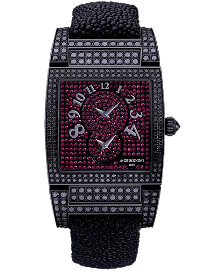 De Grisogono Instrumentino Blackened 18K White Gold & Rubies Ladies Watch - Premium Luxury Product