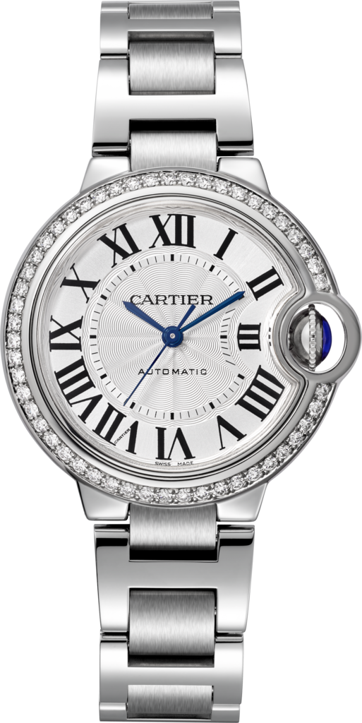Cartier Ballon Bleu Stainless Steel & Diamonds Lady's Watch - Premium Luxury Product