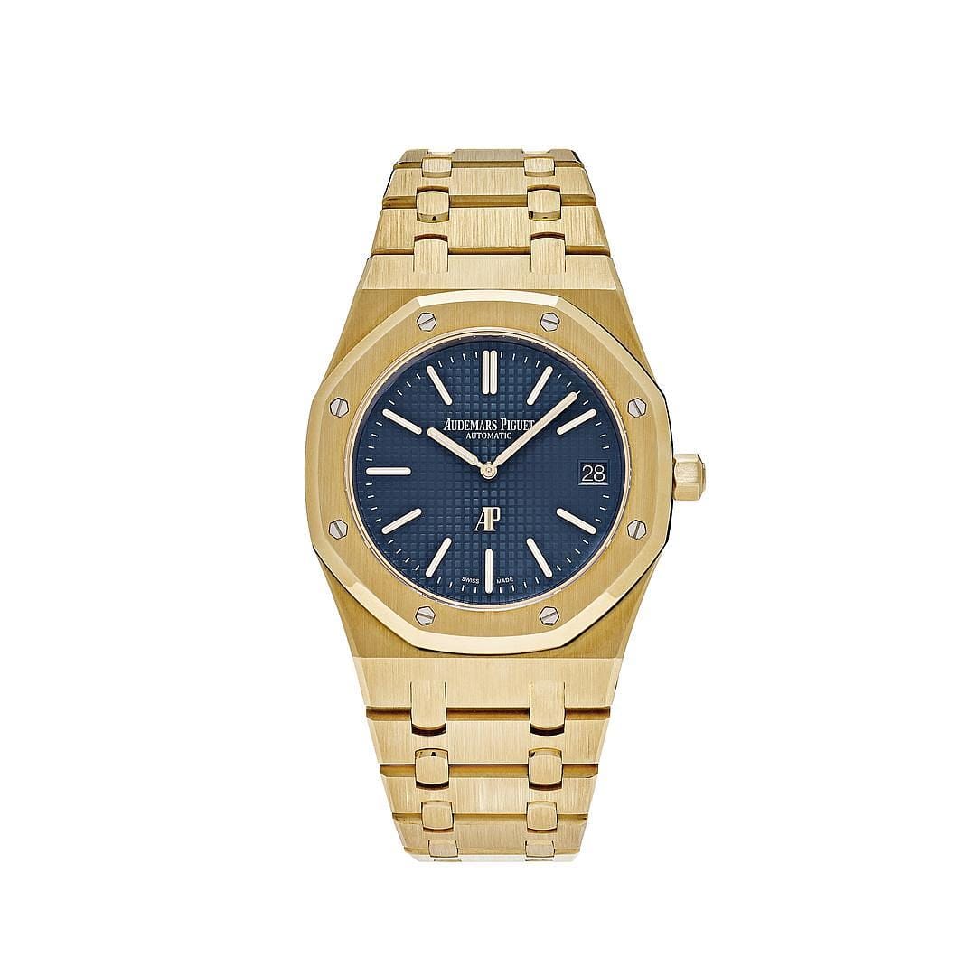 Audemars Piguet Royal Oak 15202BA.OO.1240BA.01 'Jumbo' Extra Thin Yellow Gold Blue Dial (2021) - Premium Luxury Product
