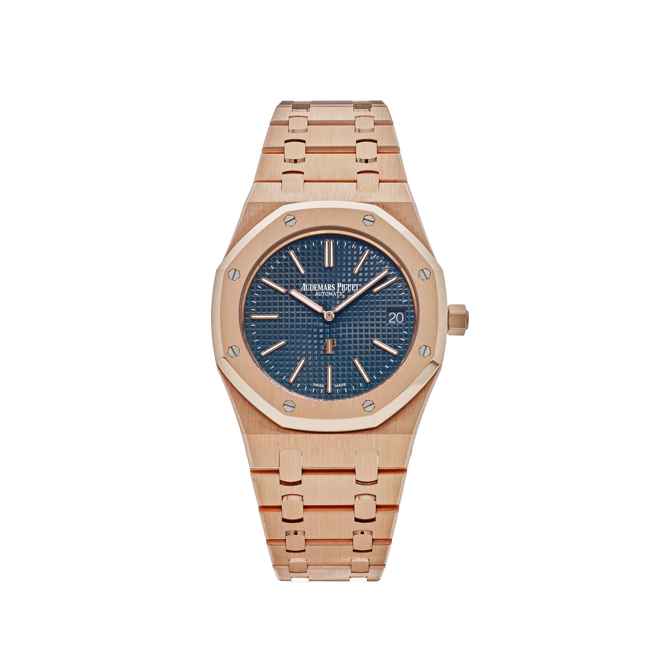 Audemars Piguet Royal Oak 15202OR.OO.1240OR.01 'Jumbo' Extra-Thin Rose Gold Blue Dial - Premium Luxury Product