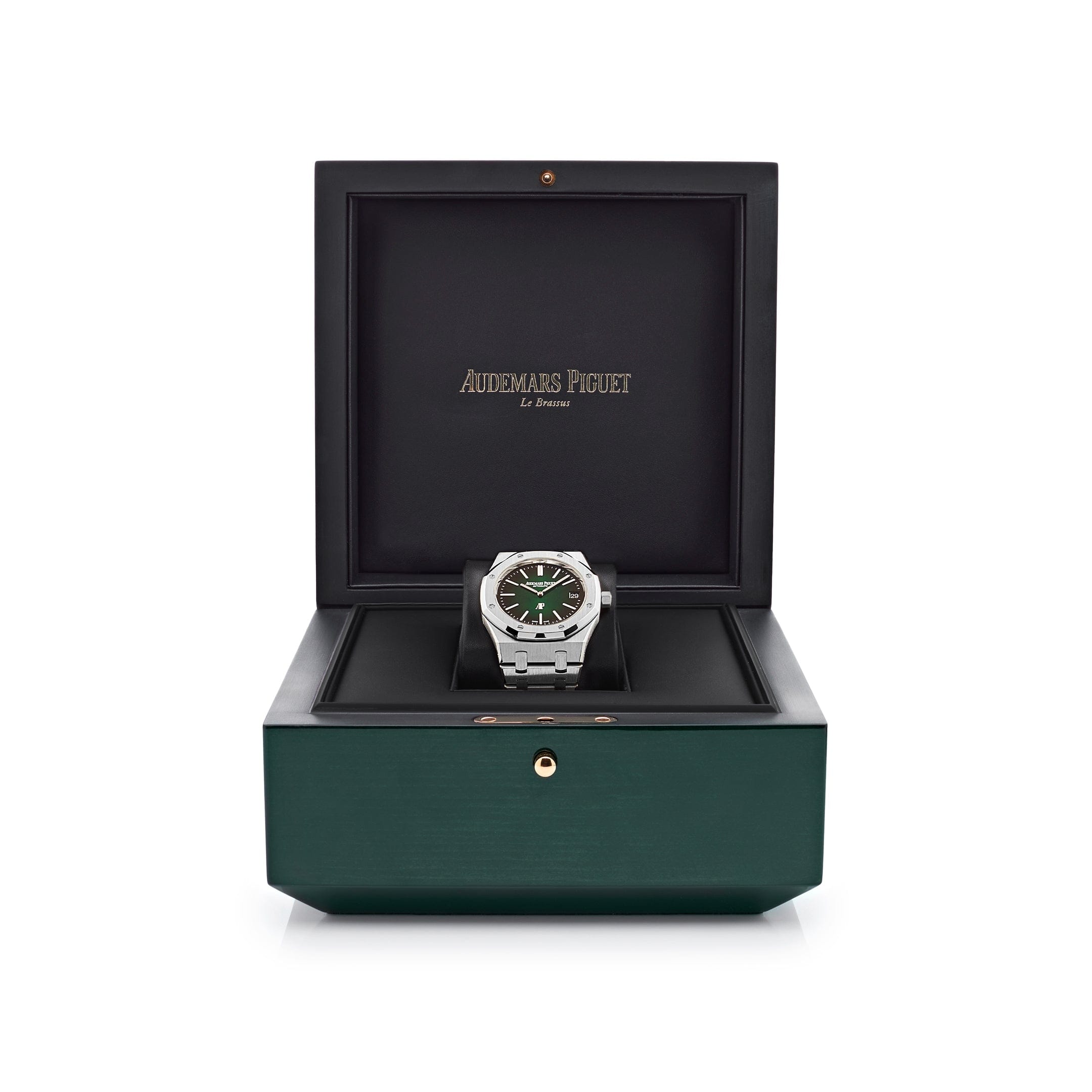 Audemars Piguet Royal Oak 15202PT.OO.1240PT.01 'Jumbo' Extra-Thin Platinum Green Dial (2021)