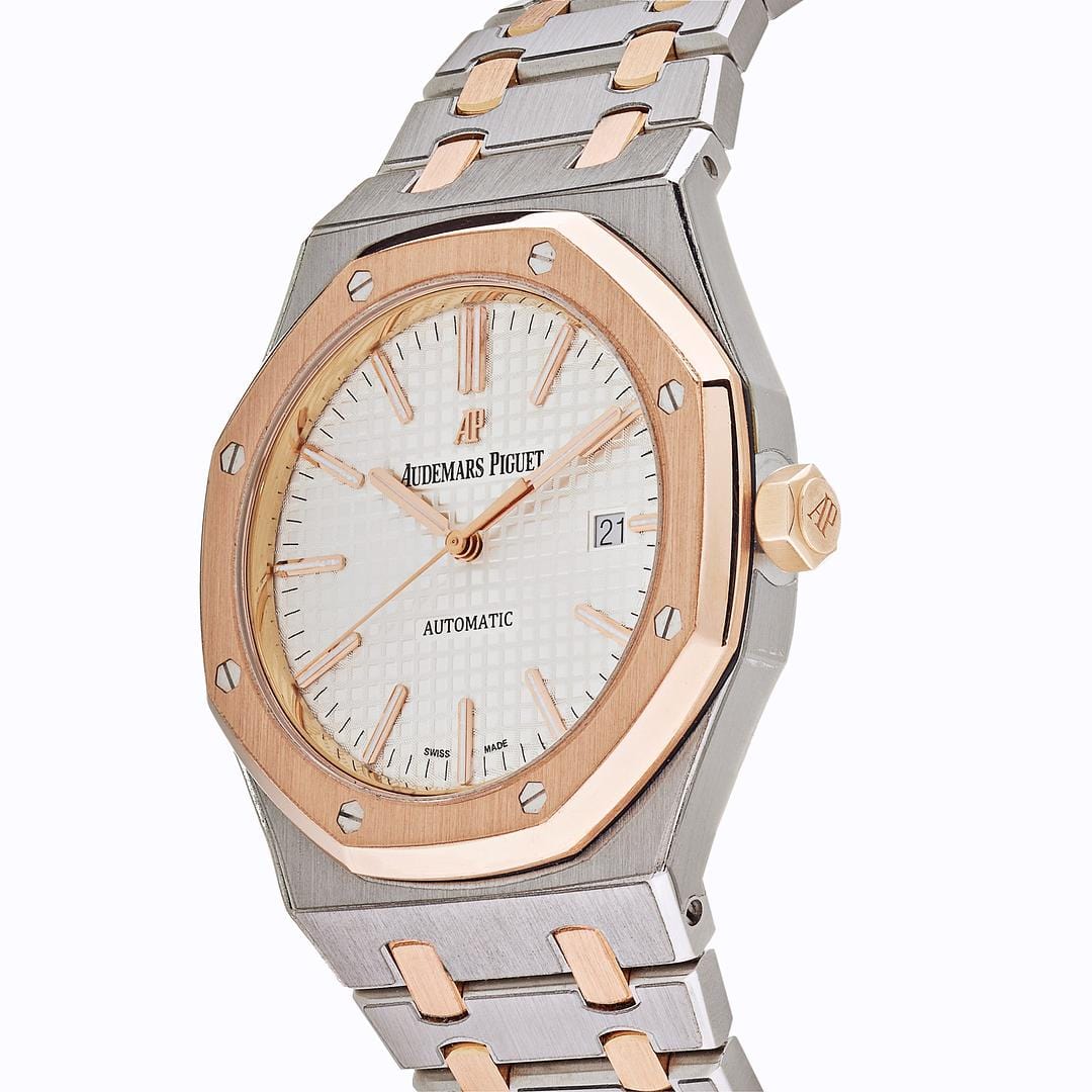 Audemars Piguet Royal Oak 15400SR.OO.1220SR.01 Stainless Steel Rose Gold White Dial (2015)