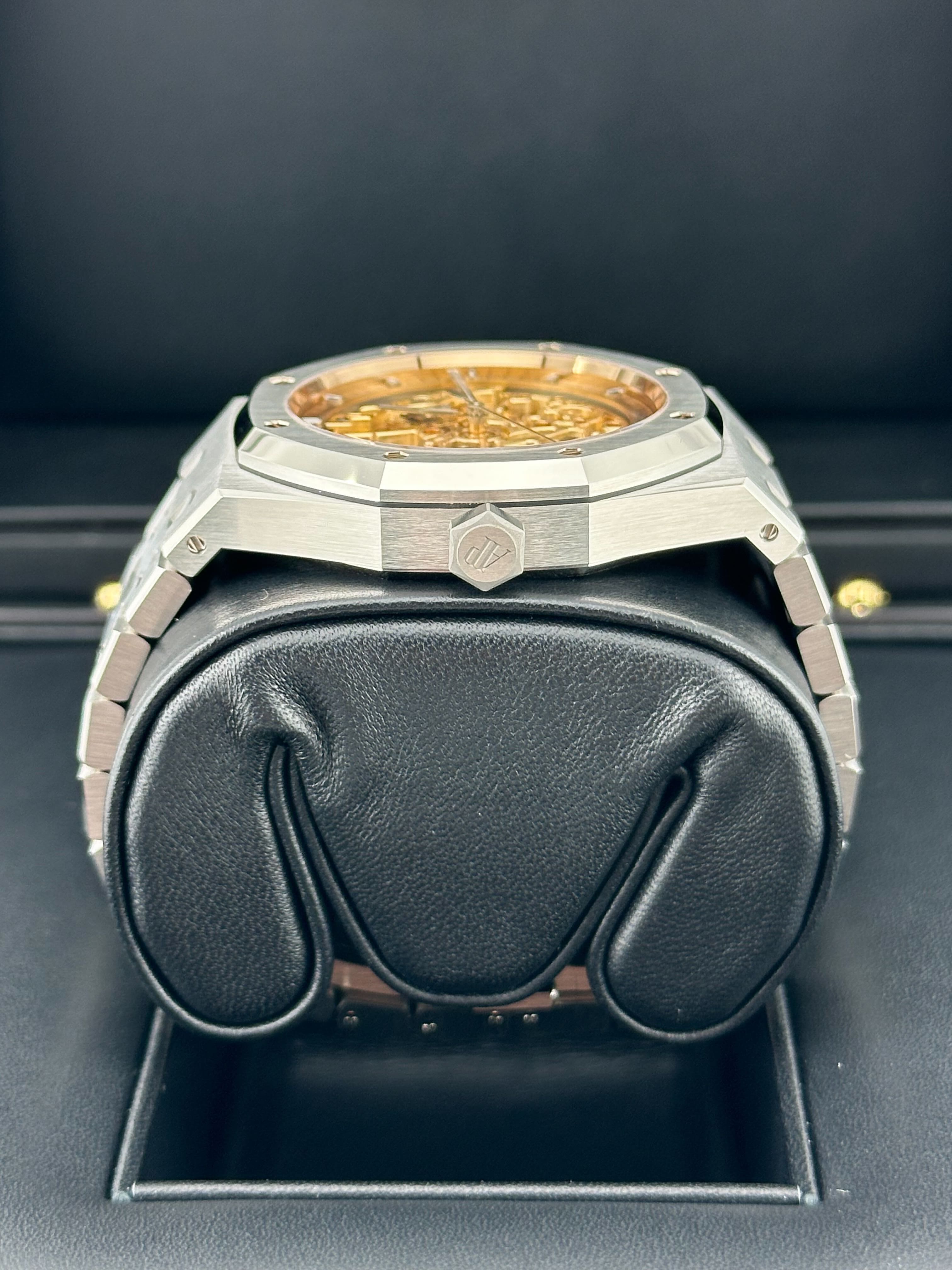 Audemars Piguet Royal Oak 15407ST.OO.1220ST.02 Double Balance Wheel Openworked Stainless Steel Pink Gold-Toned Dial (2024) - Premium Luxury Product