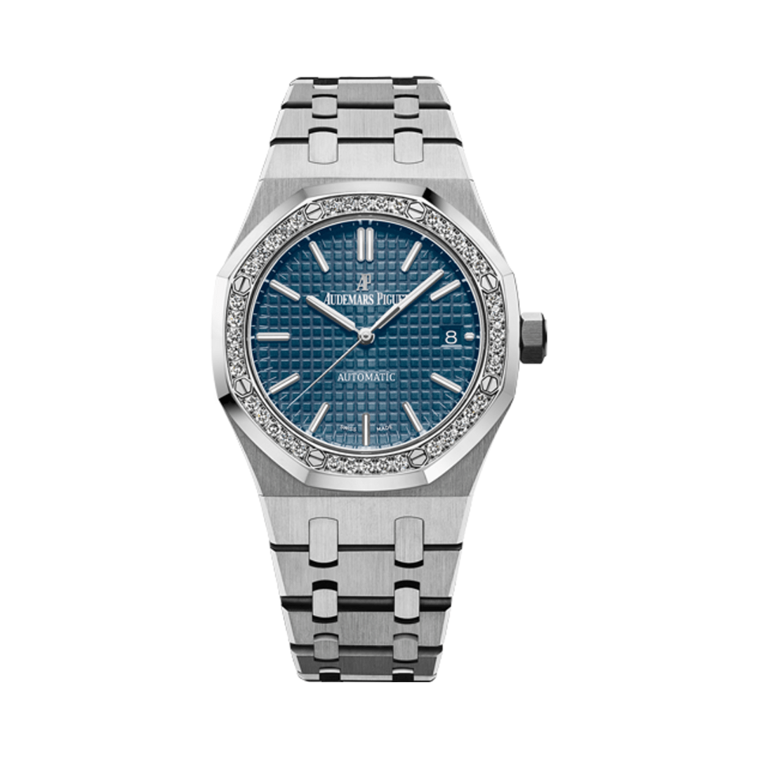 Audemars Piguet Royal Oak 15451ST.ZZ.1256ST.03 Stainless Steel Blue Dial Diamond Bezel - Premium Luxury Product