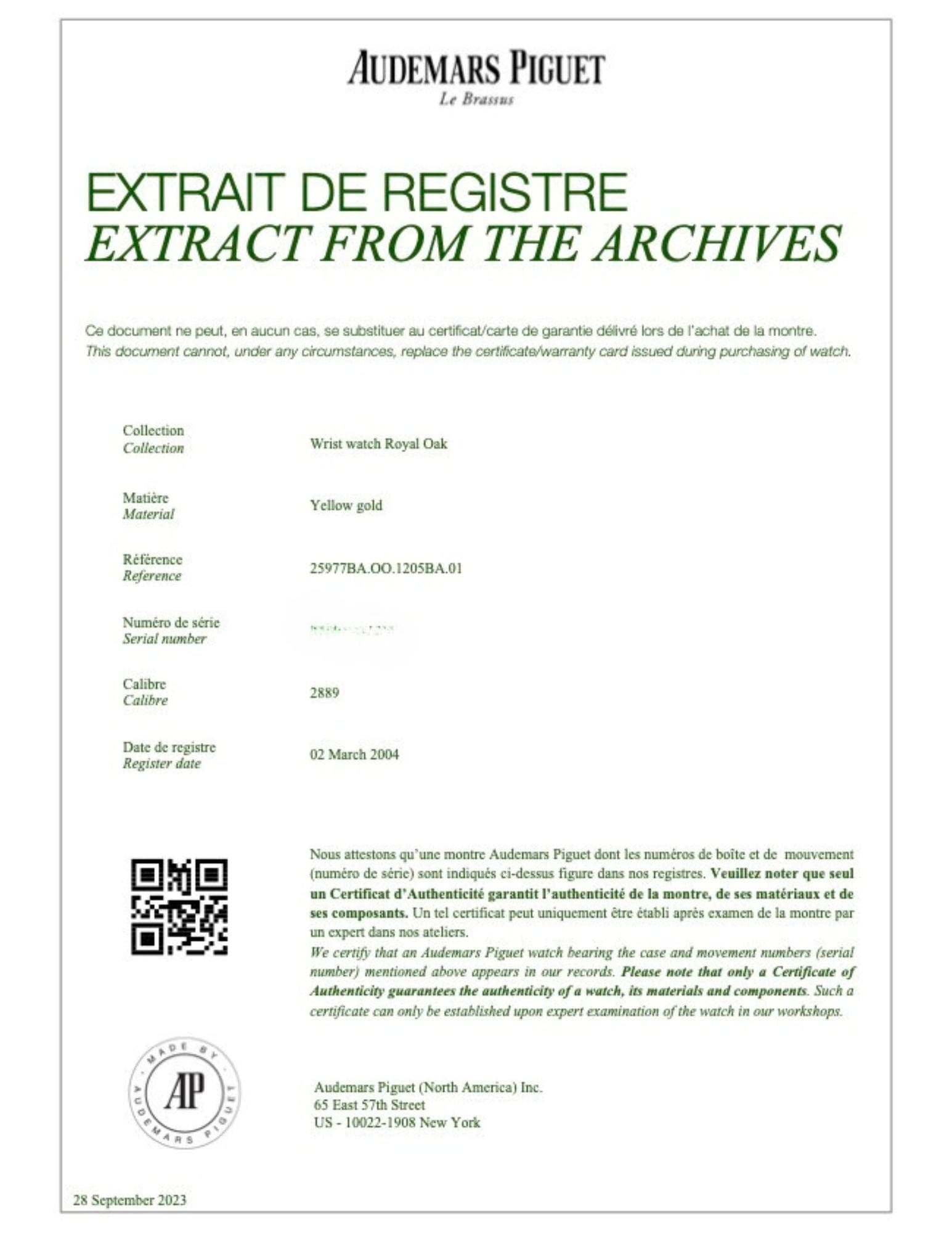 Audemars Piguet Royal Oak 25977BA.OO.1205BA.01 Chronograph 'Tourbillon' Yellow Gold Silver Dial (2004) - Premium Luxury Product