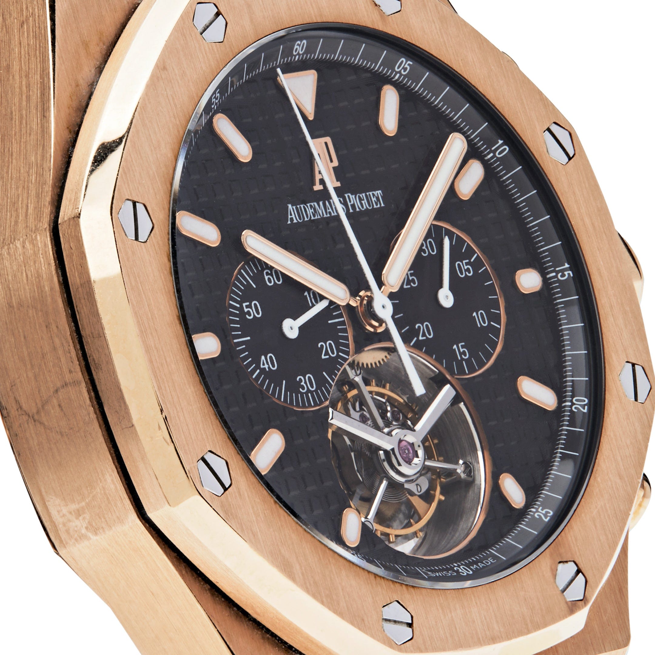 Audemars Piguet Royal Oak 25977OR.OO.D002CR.01 Chronograph 'Tourbillon' Rose Gold Black Dial