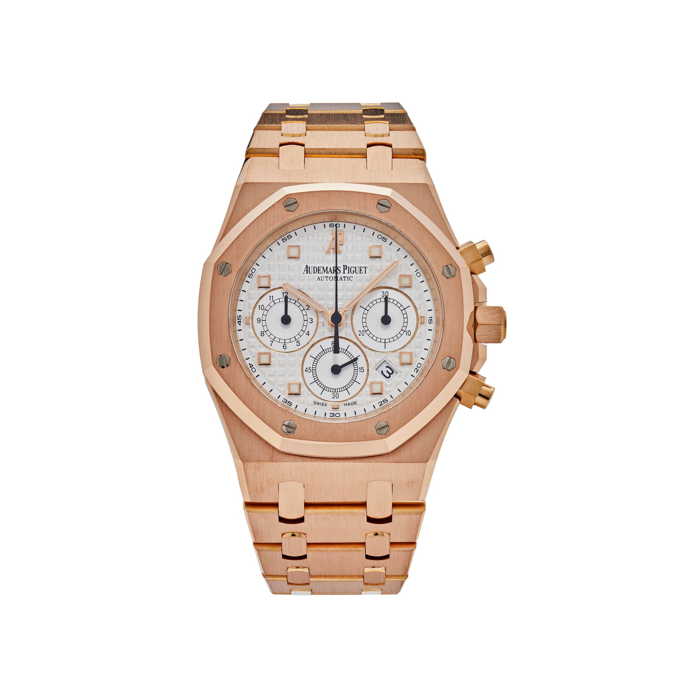 Audemars Piguet Royal Oak 26022OR.OO.D088CR.01 Chronograph Rose Gold White Dial - Premium Luxury Product