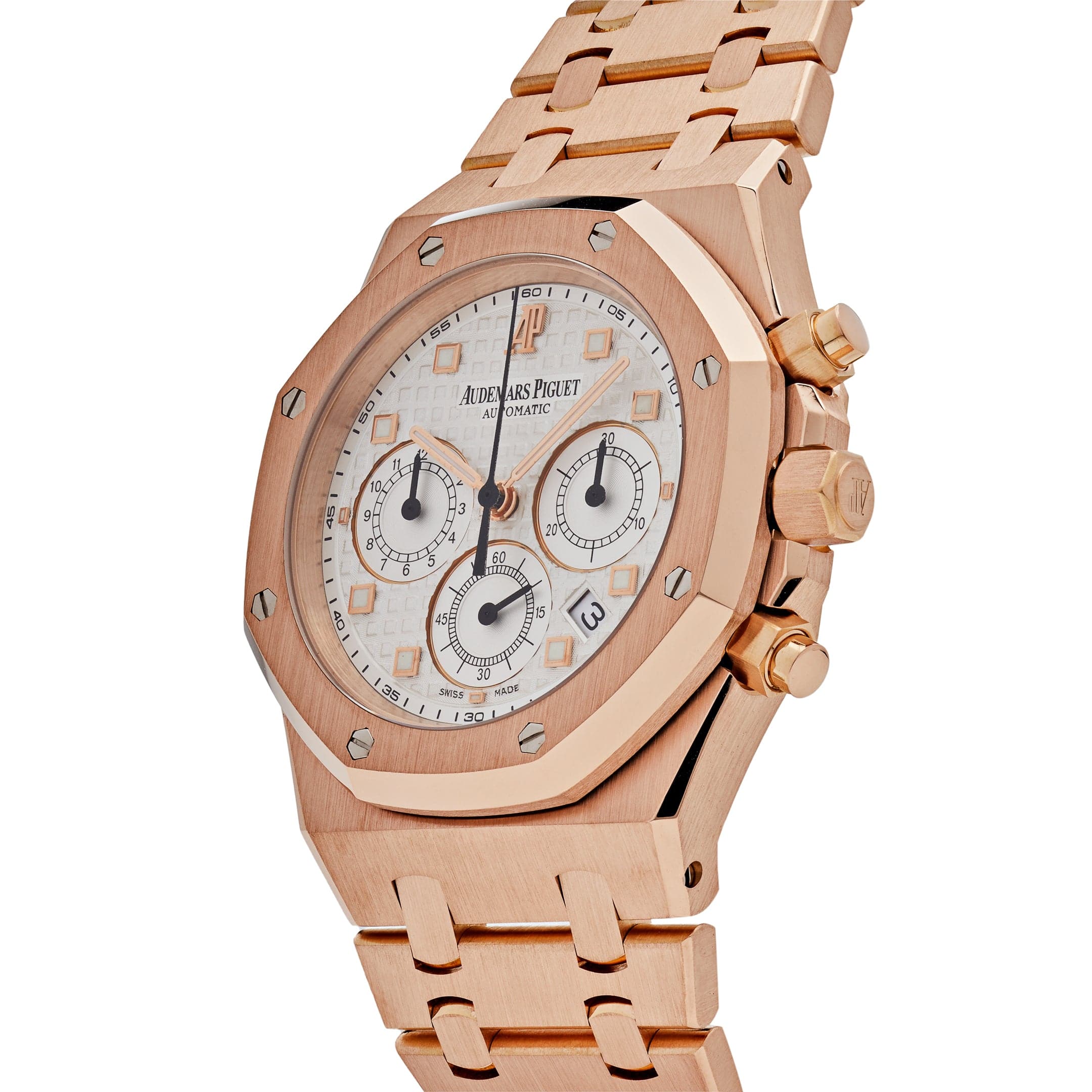 Audemars Piguet Royal Oak 26022OR.OO.D088CR.01 Chronograph Rose Gold White Dial