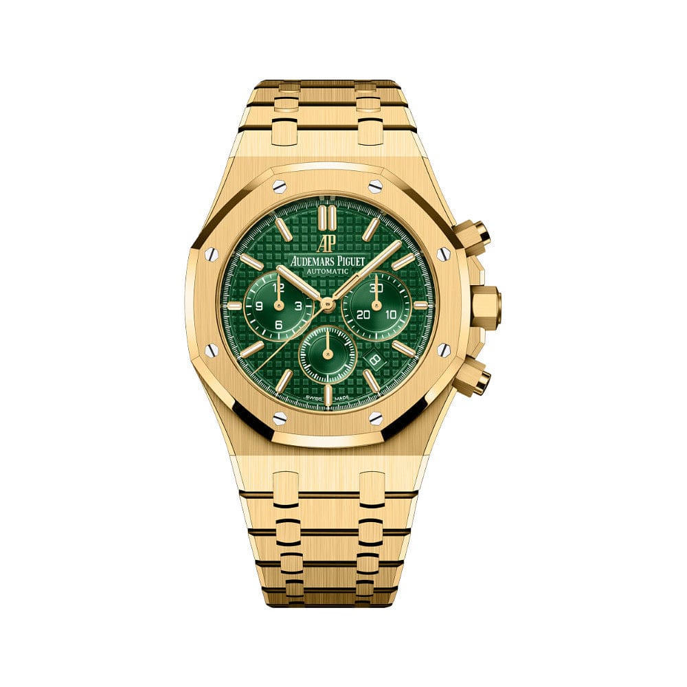 Audemars Piguet Royal Oak 26331BA.OO.1220BA.02 Chronograph Yellow Gold Green Dial - Premium Luxury Product