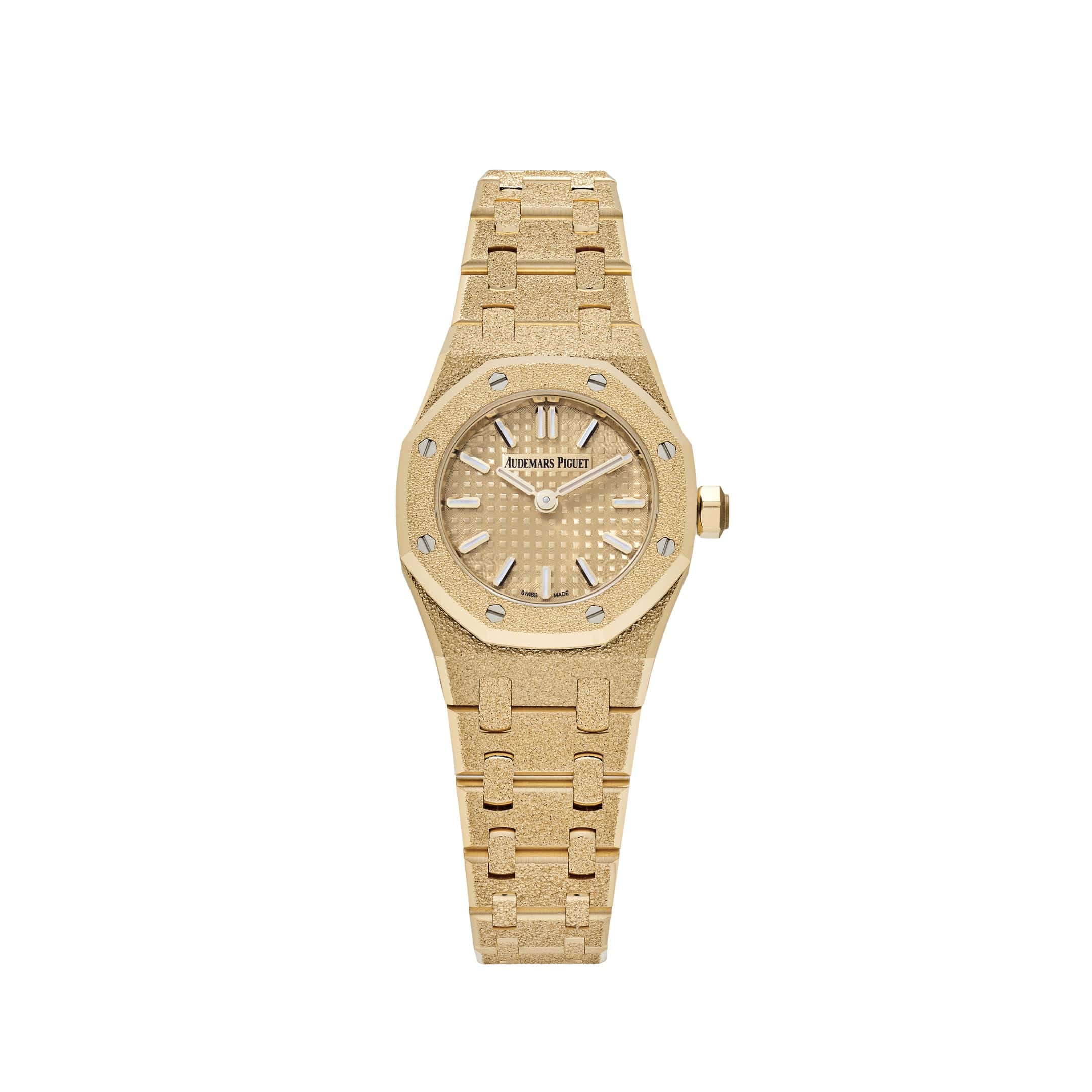 Audemars Piguet Royal Oak 67630BA.GG.1312BA.01 'Mini' Frosted Yellow Gold Quartz - Premium Luxury Product
