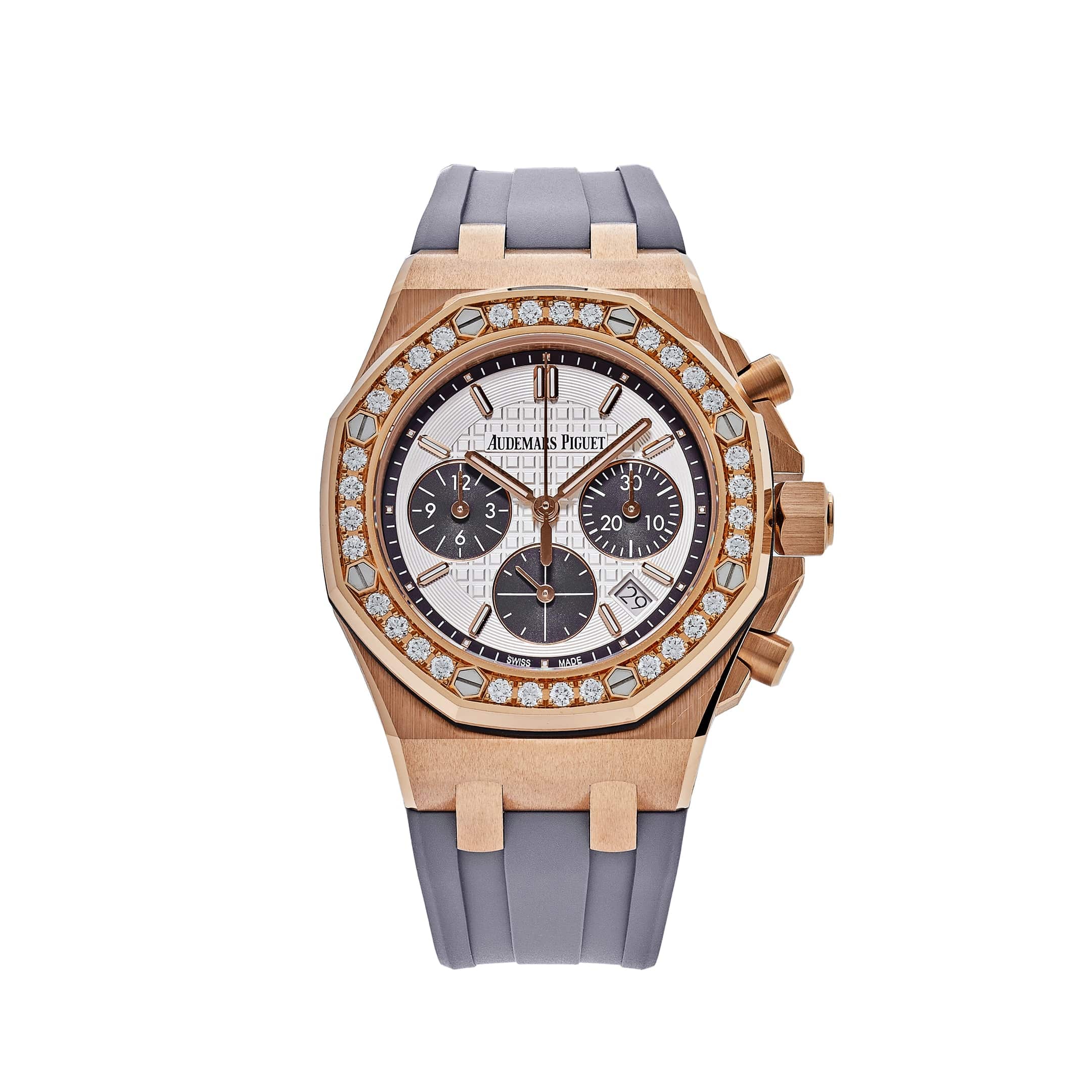 Audemars Piguet Royal Oak Offshore 26231OR.ZZ.D003CA.01 'Ladies' Rose Gold Diamond Bezel Silver Dial - Premium Luxury Product