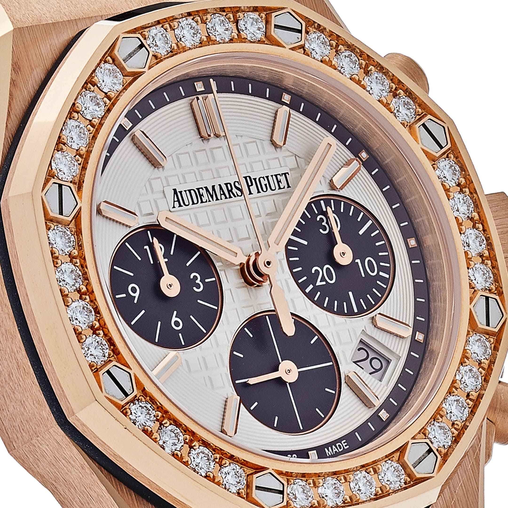 Audemars Piguet Royal Oak Offshore 26231OR.ZZ.D003CA.01 'Ladies' Rose Gold Diamond Bezel Silver Dial