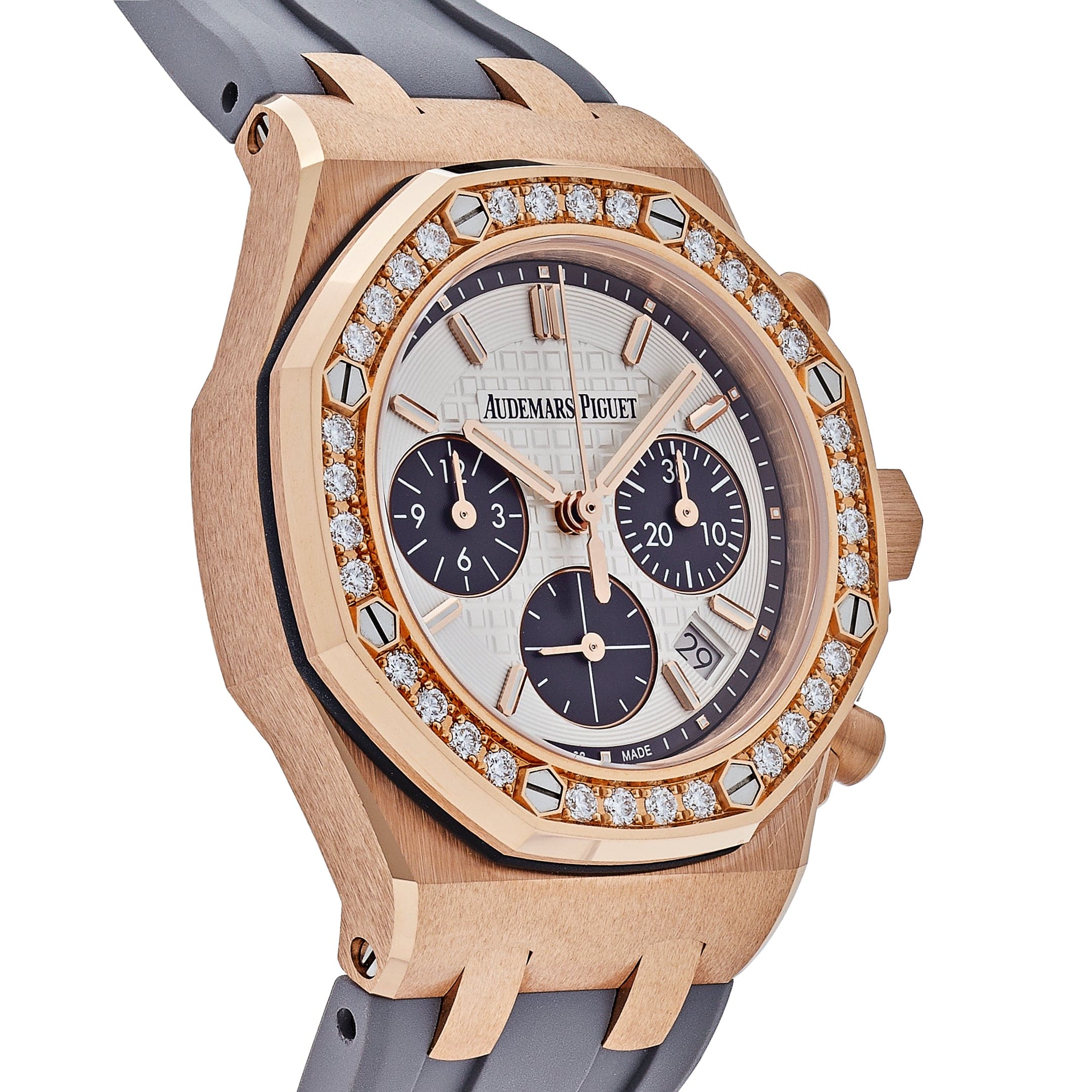 Audemars Piguet Royal Oak Offshore 26231OR.ZZ.D003CA.01 'Ladies' Rose Gold Diamond Bezel Silver Dial