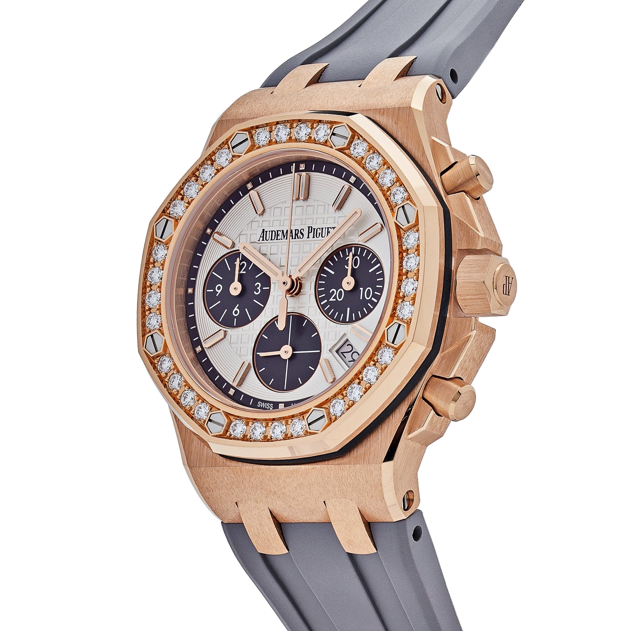 Audemars Piguet Royal Oak Offshore 26231OR.ZZ.D003CA.01 'Ladies' Rose Gold Diamond Bezel Silver Dial