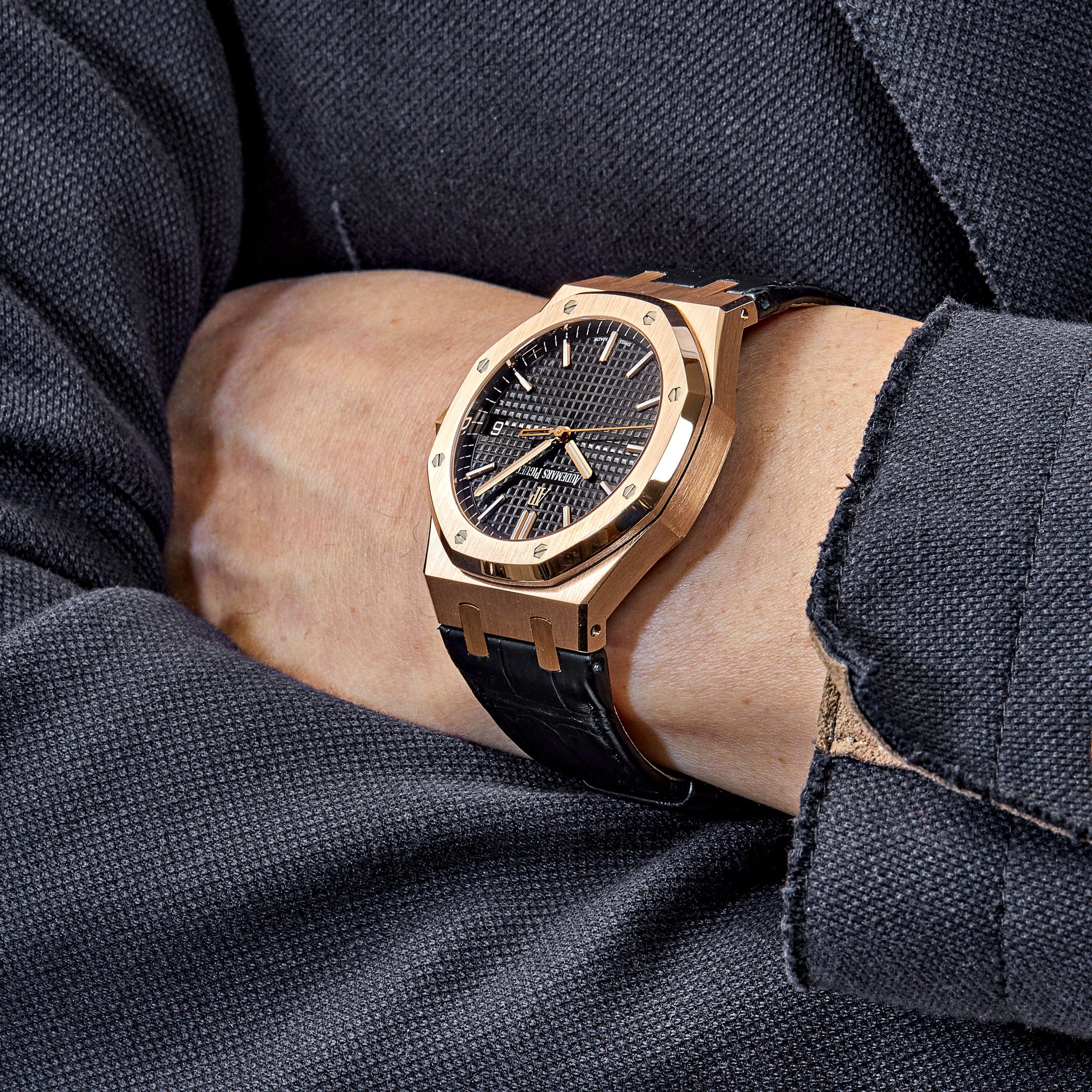 Audemars Piguet Royal Oak Selfwinding 15500OR.OO.D002CR.01 Rose Gold Black Dial