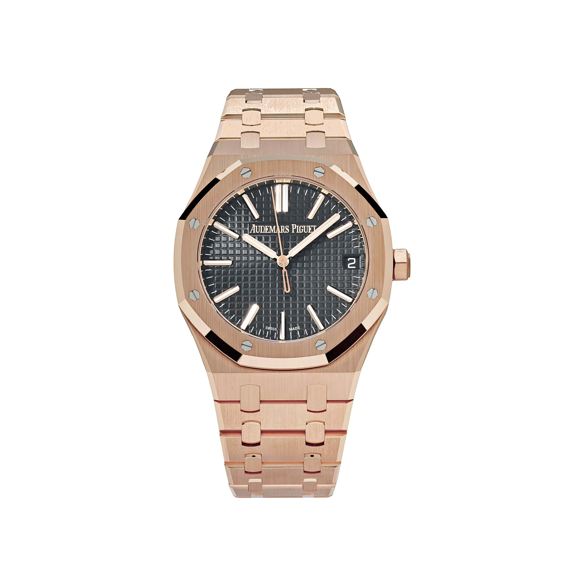 Audemars Piguet Royal Oak 15510OR.OO.D002CR.02 Rose Gold FULL Bracelet Black Dial (2024) - Premium Luxury Product