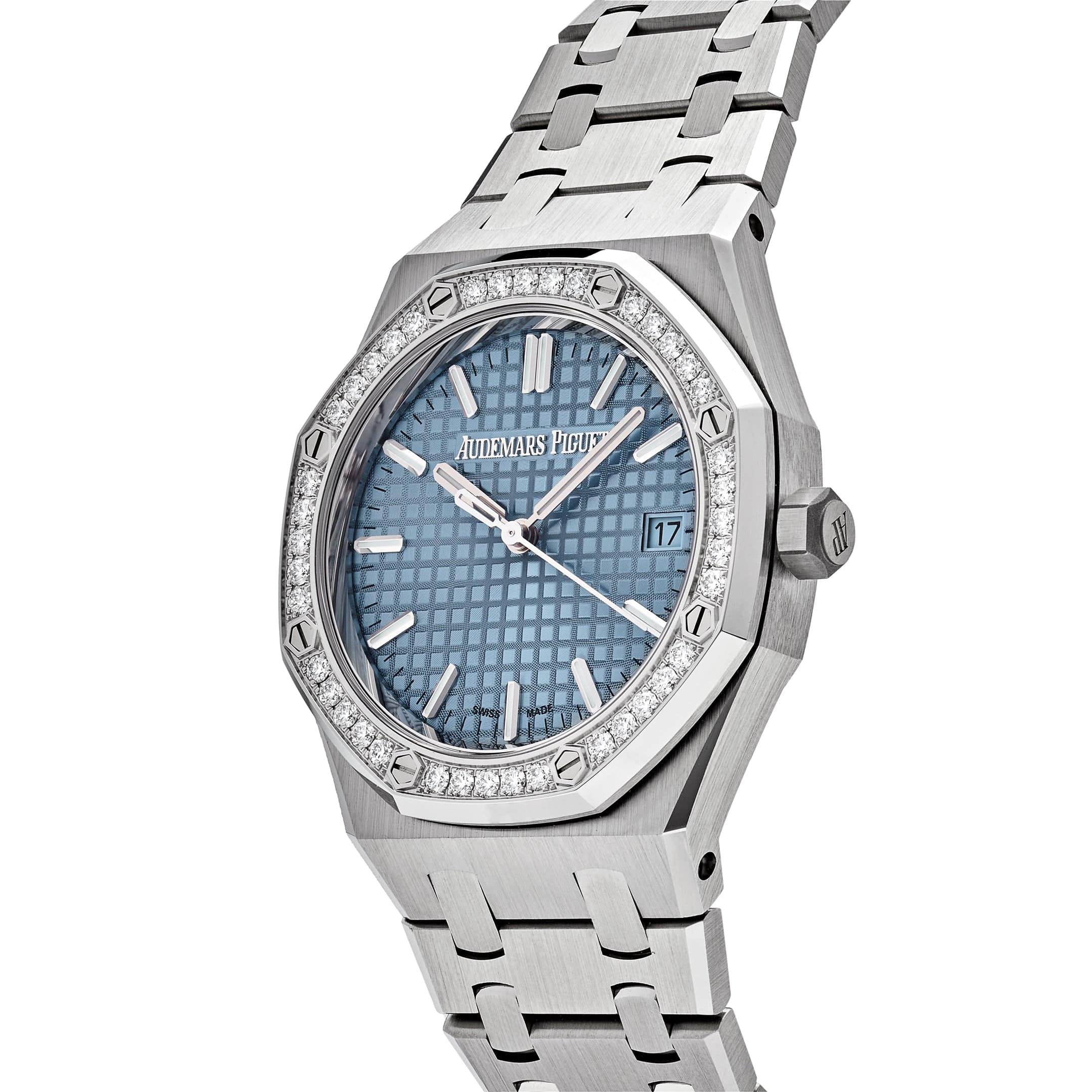 Audemars Piguet Royal Oak 77451ST.ZZ.1361ST.03 Selfwinding Stainless Steel Blue Dial Diamond Bezel
