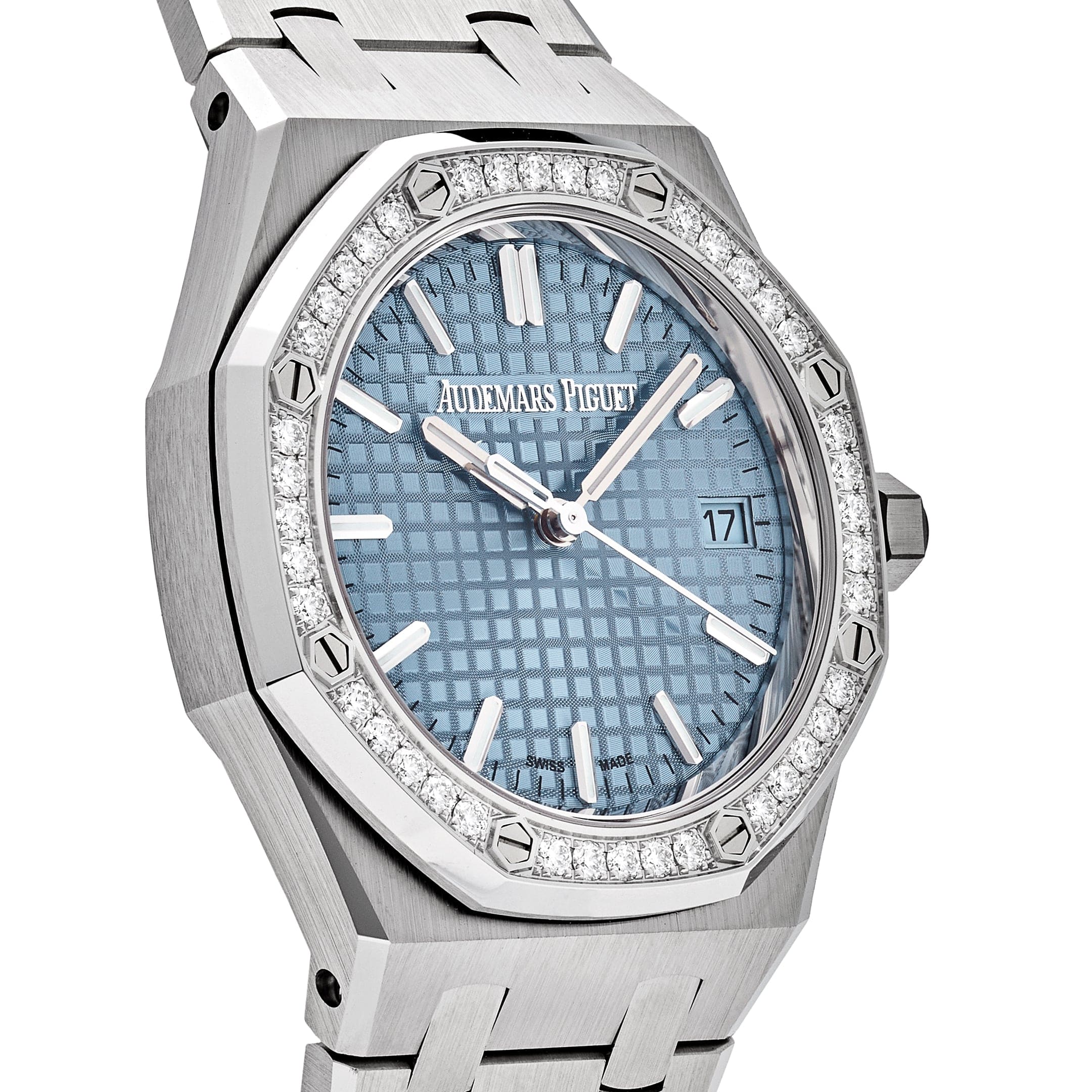 Audemars Piguet Royal Oak 77451ST.ZZ.1361ST.03 Selfwinding Stainless Steel Blue Dial Diamond Bezel