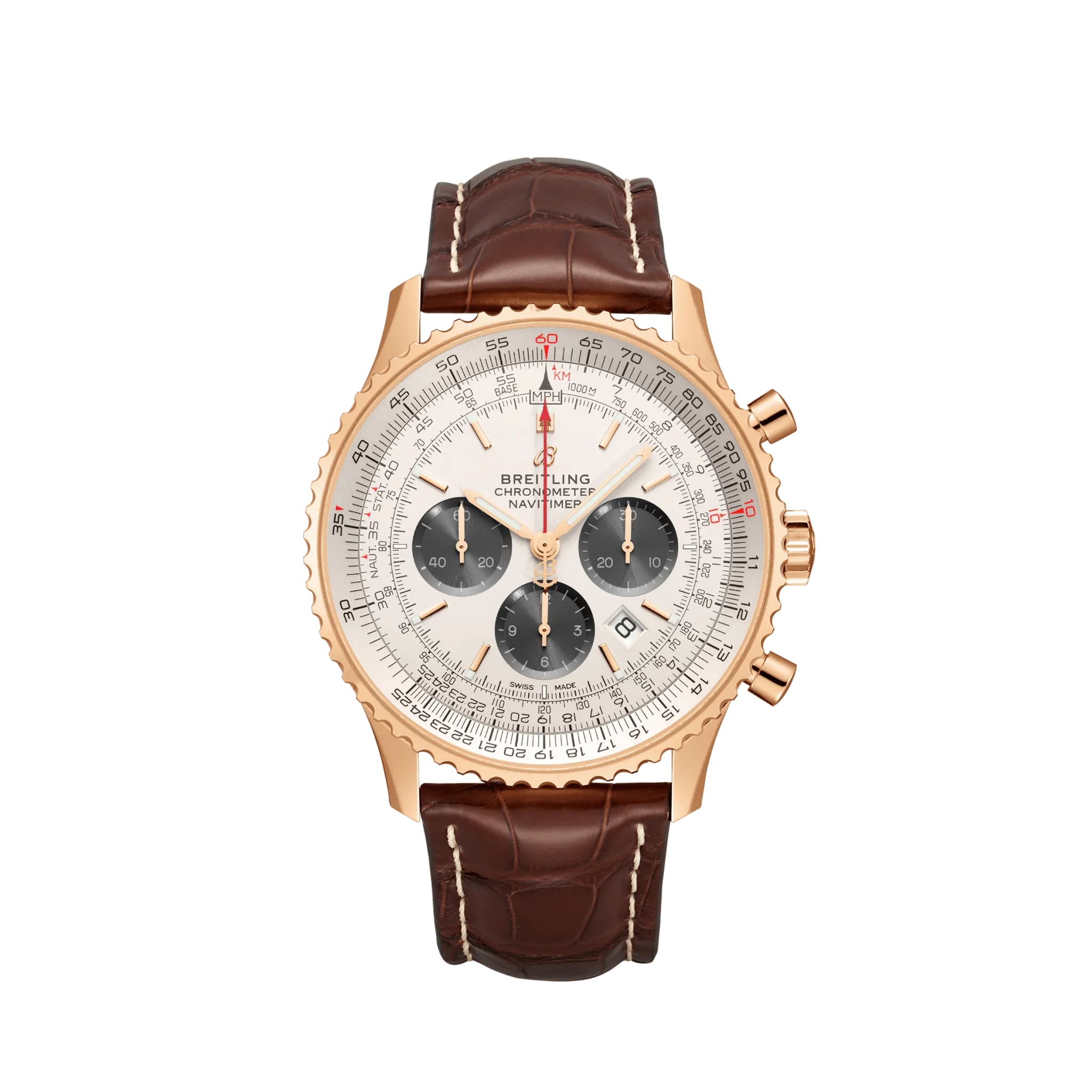 Breitling Navitimer B01 Chronograph 46 18K Red Gold Men's Watch - Premium Luxury Product
