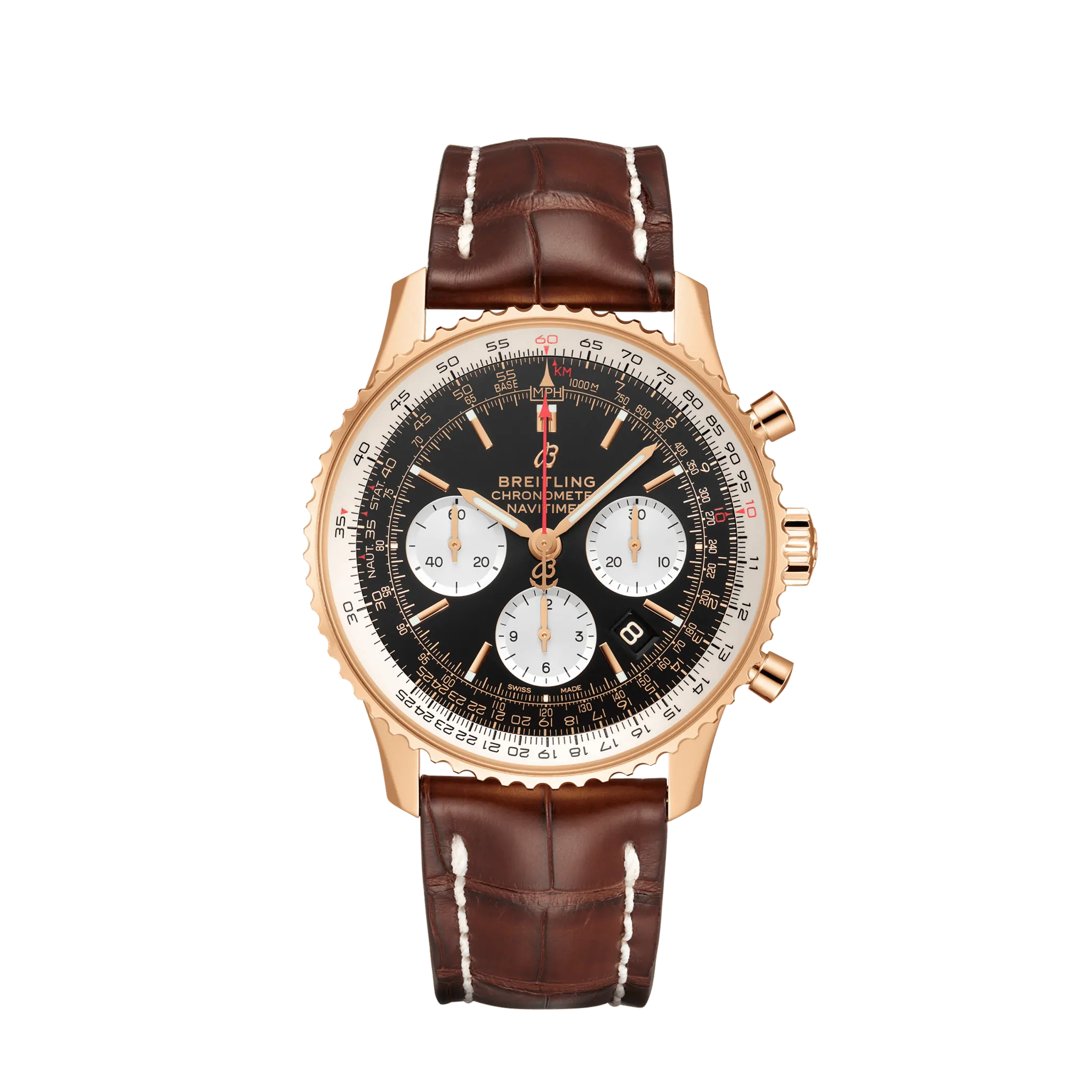 Breitling Navitimer B01 Chronograph 43 18K Red Gold Men's Watch - Premium Luxury Product