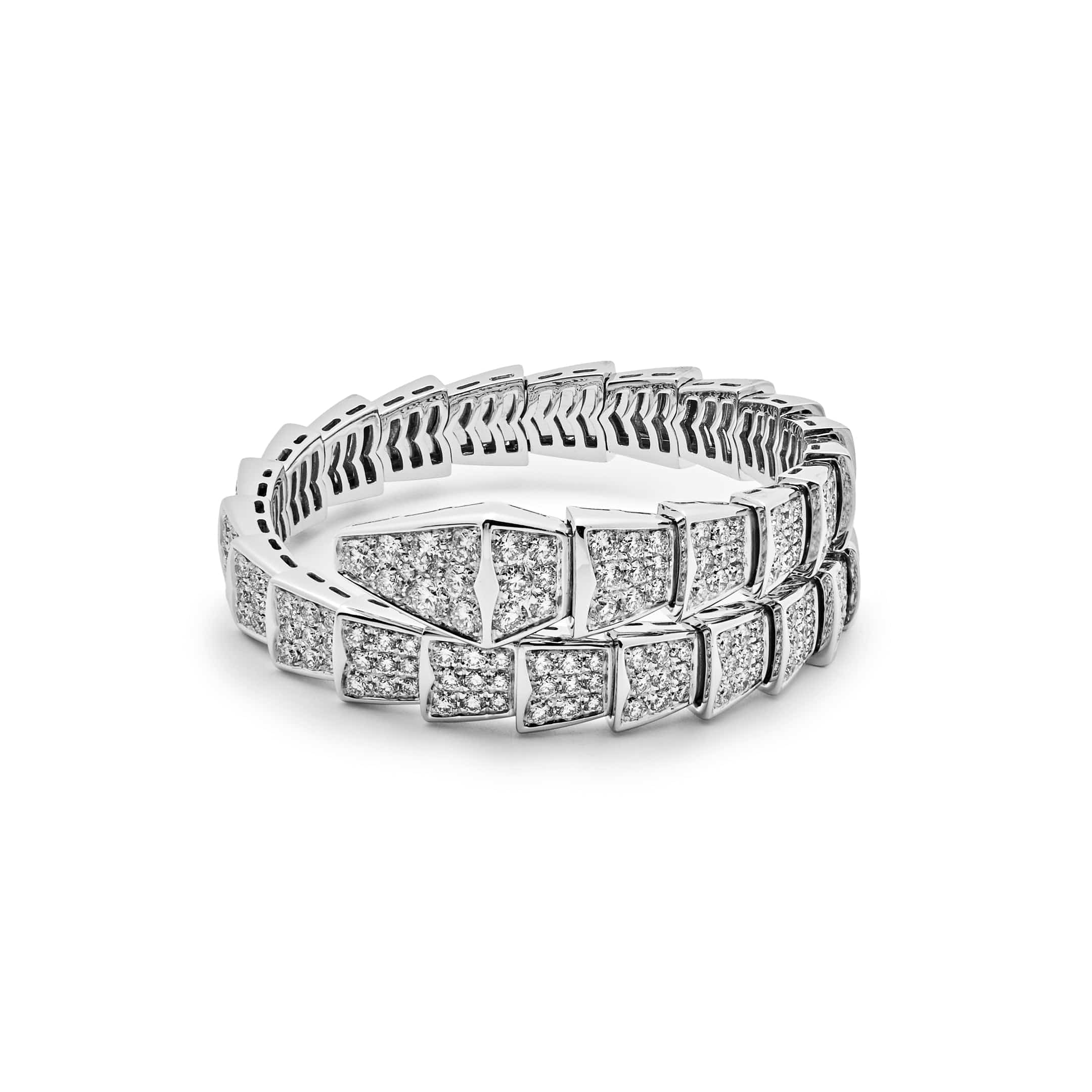 BVLGARI Serpenti One-Coil Bracelet White Gold Diamond 345215 - Premium Luxury Product
