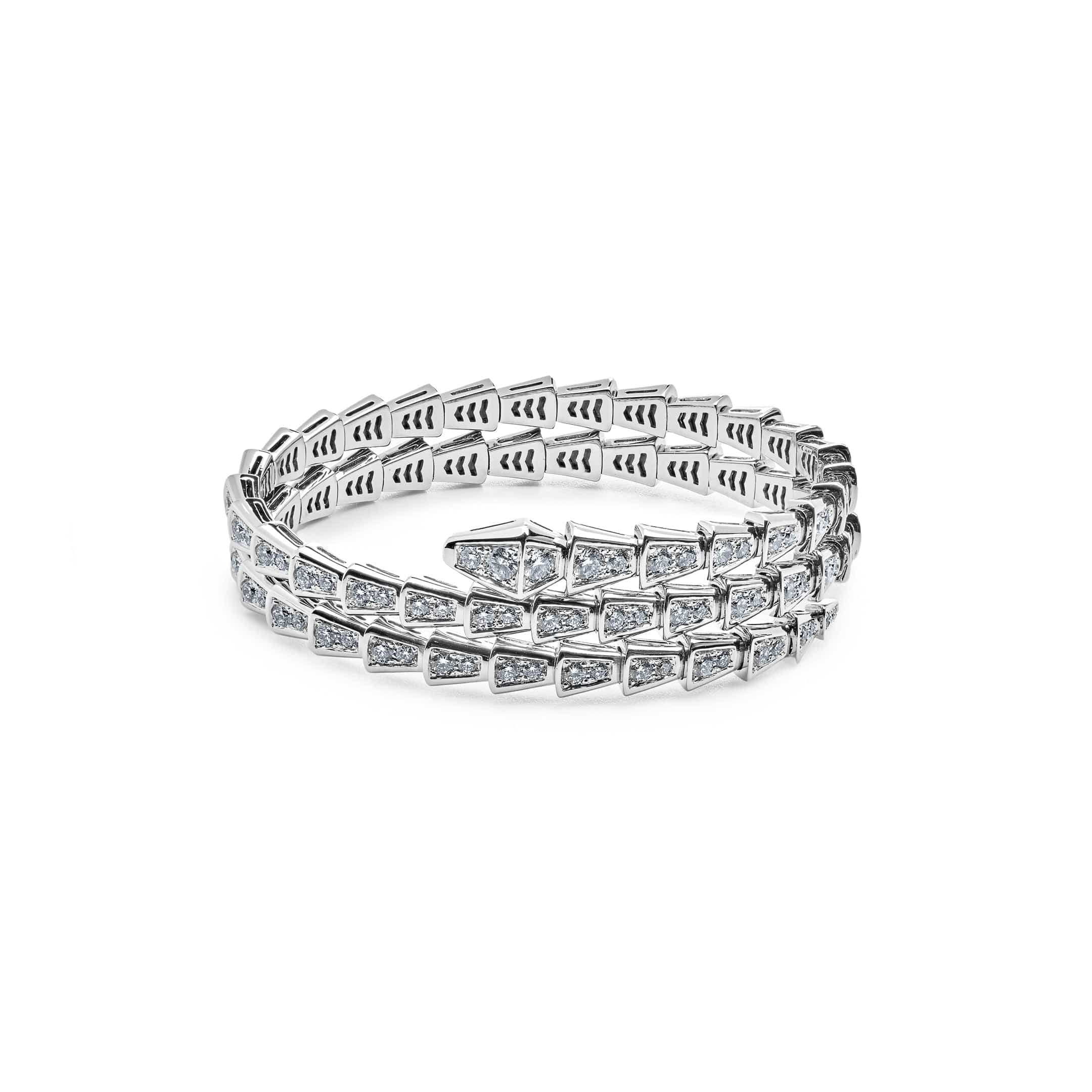 BVLGARI Serpenti Two-Coil Bracelet White Gold Diamond 357274