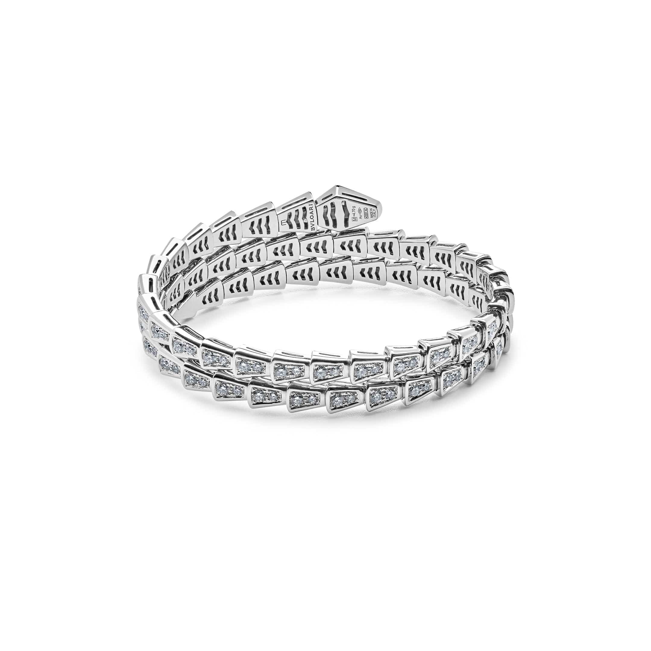 BVLGARI Serpenti Two-Coil Bracelet White Gold Diamond 357274 - Premium Luxury Product