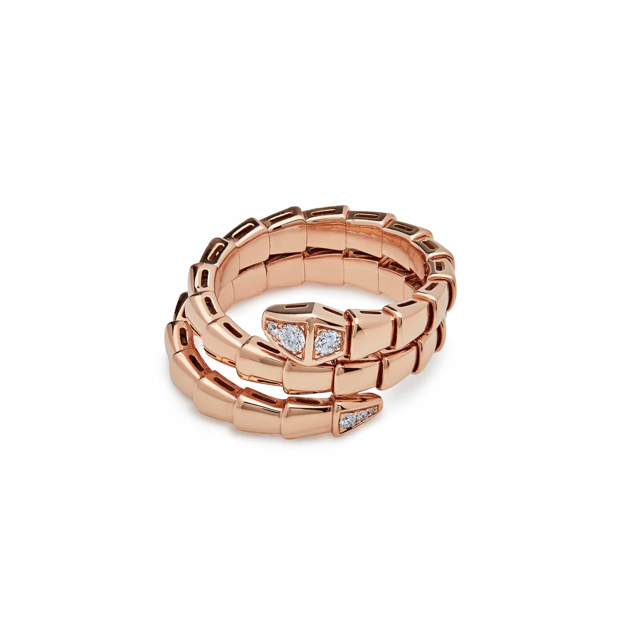 BVLGARI Serpenti Viper Ring Rose Gold and Diamonds 357876