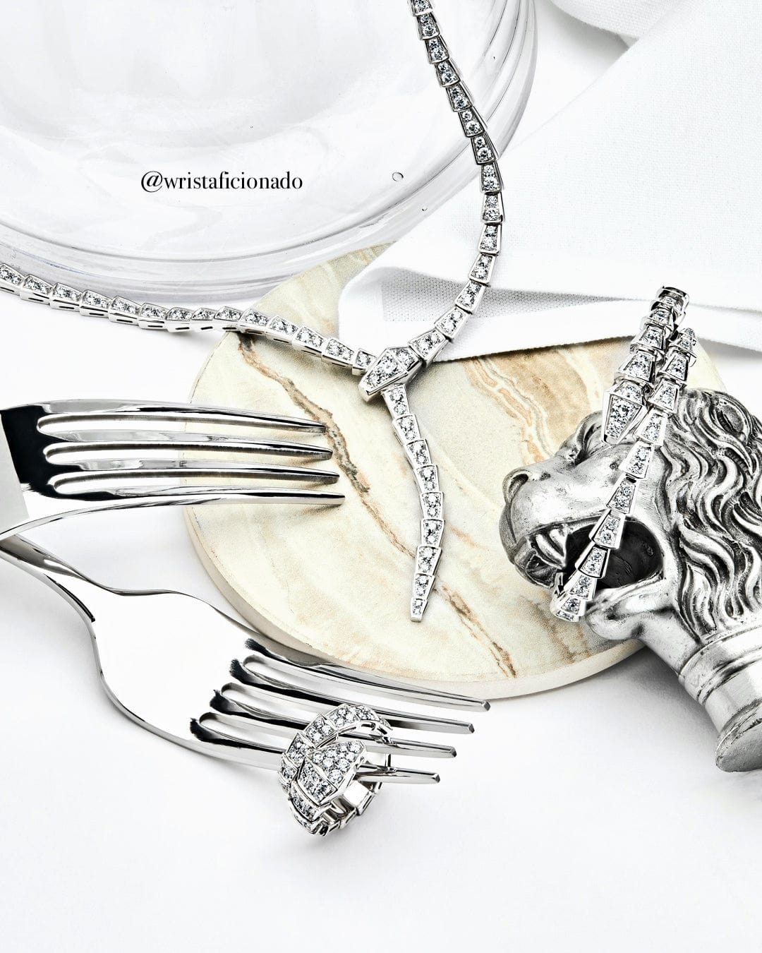 BVLGARI Serpenti Viper Slim Bracelet White Gold Full Pavé Diamonds 351844 - Premium Luxury Product