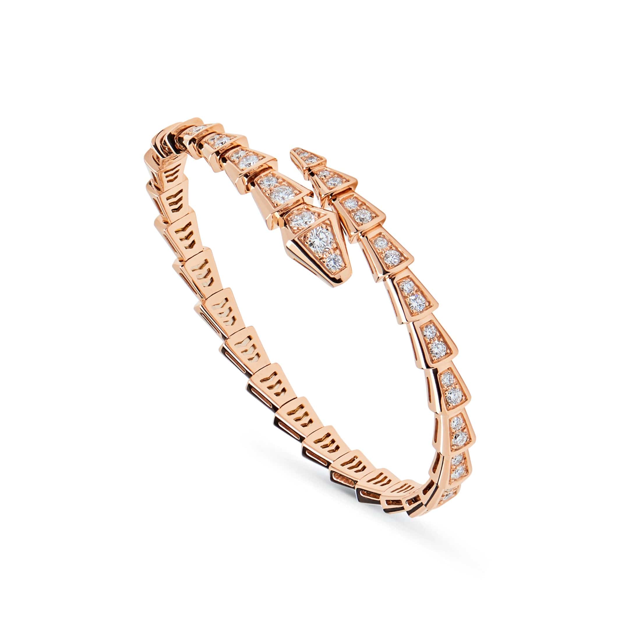 Bvlgari Serpenti Viper Bracelet Rose Gold with Diamond Pavé 353792 - Premium Luxury Product