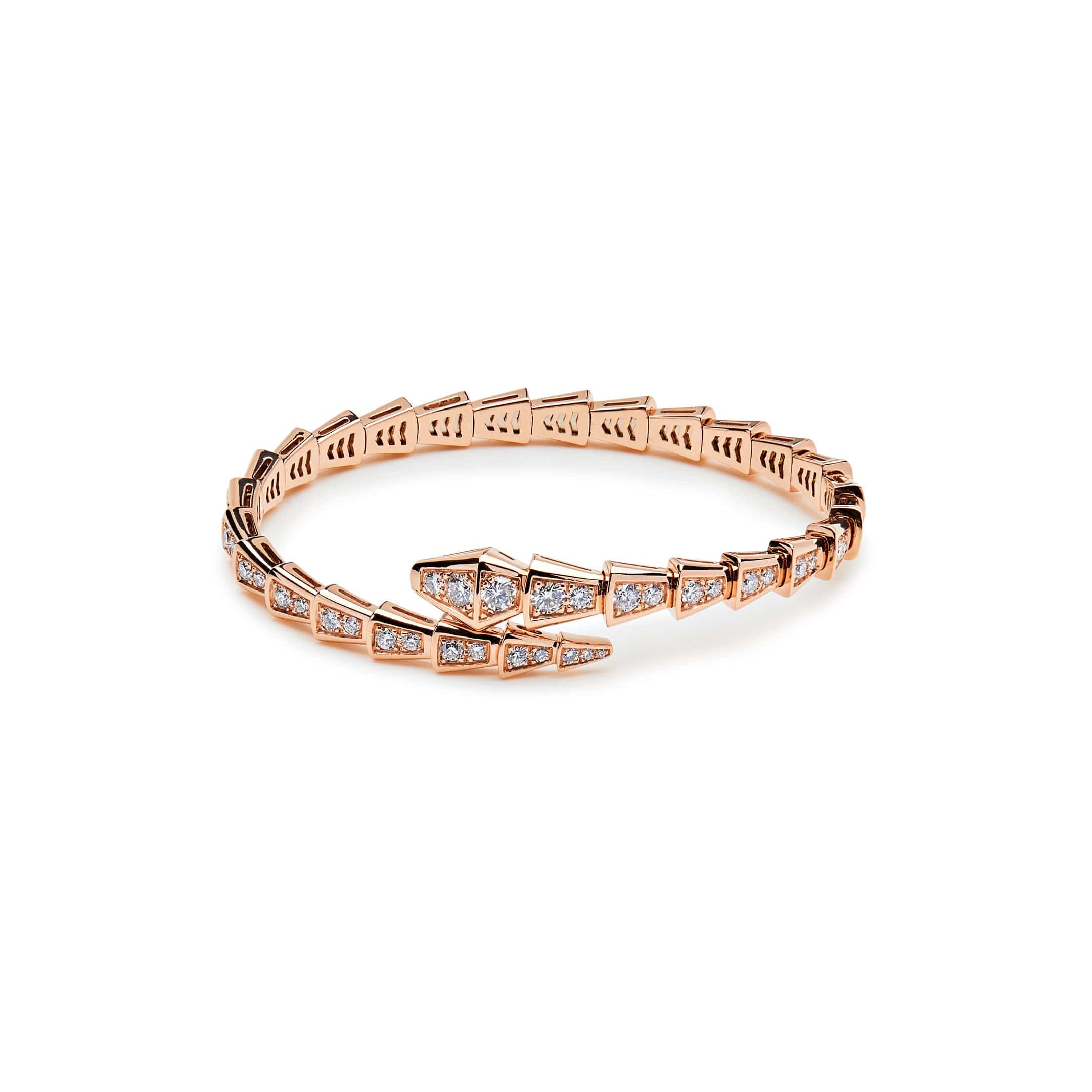 Bvlgari Serpenti Viper Bracelet Rose Gold with Diamond Pavé 353792