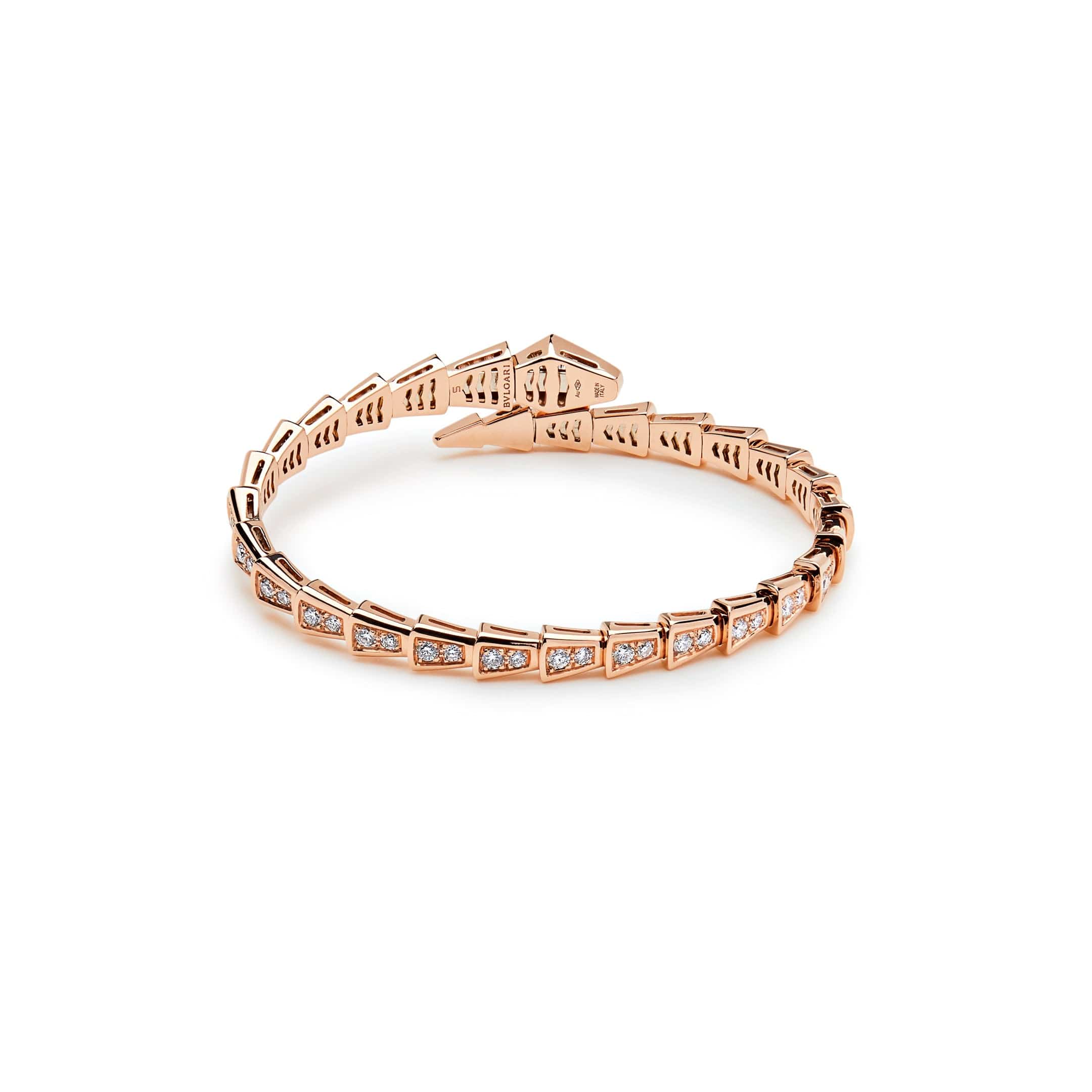 Bvlgari Serpenti Viper Bracelet Rose Gold with Diamond Pavé 353792