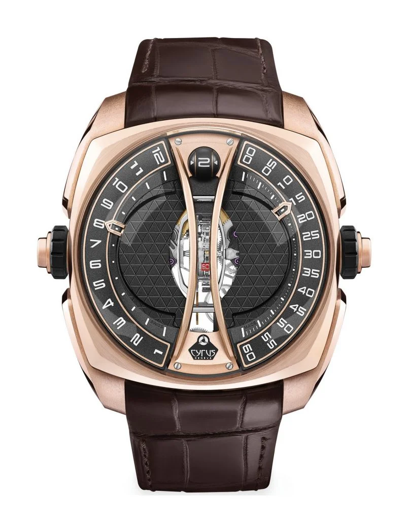 Cyrus Klepcys Vertical Tourbillon 18K Rose Gold Men's Watch - Premium Luxury Product