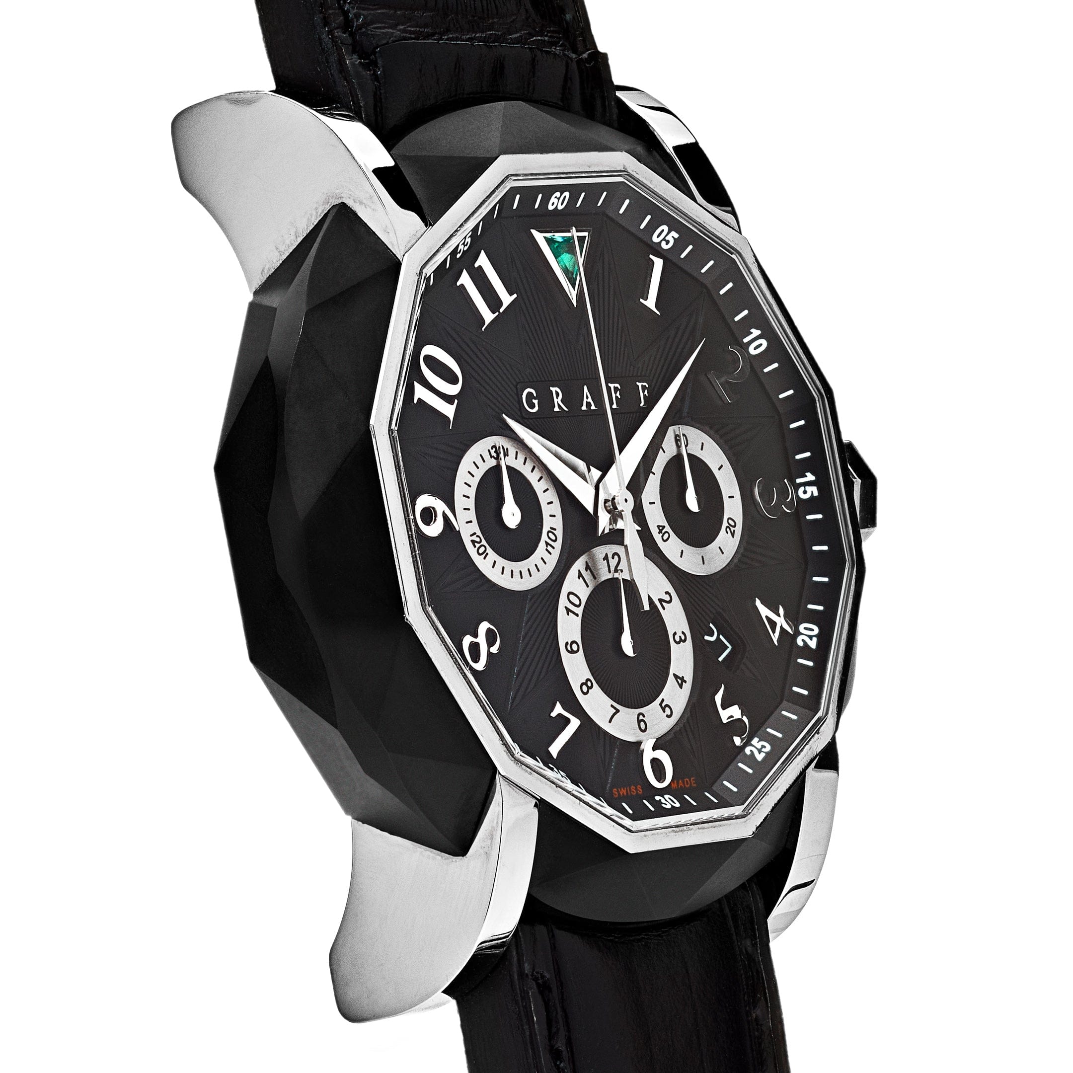 Graff Chronograph White Gold DLC-Coated Steel Black Dial Limited Edition CG45DLCWGB