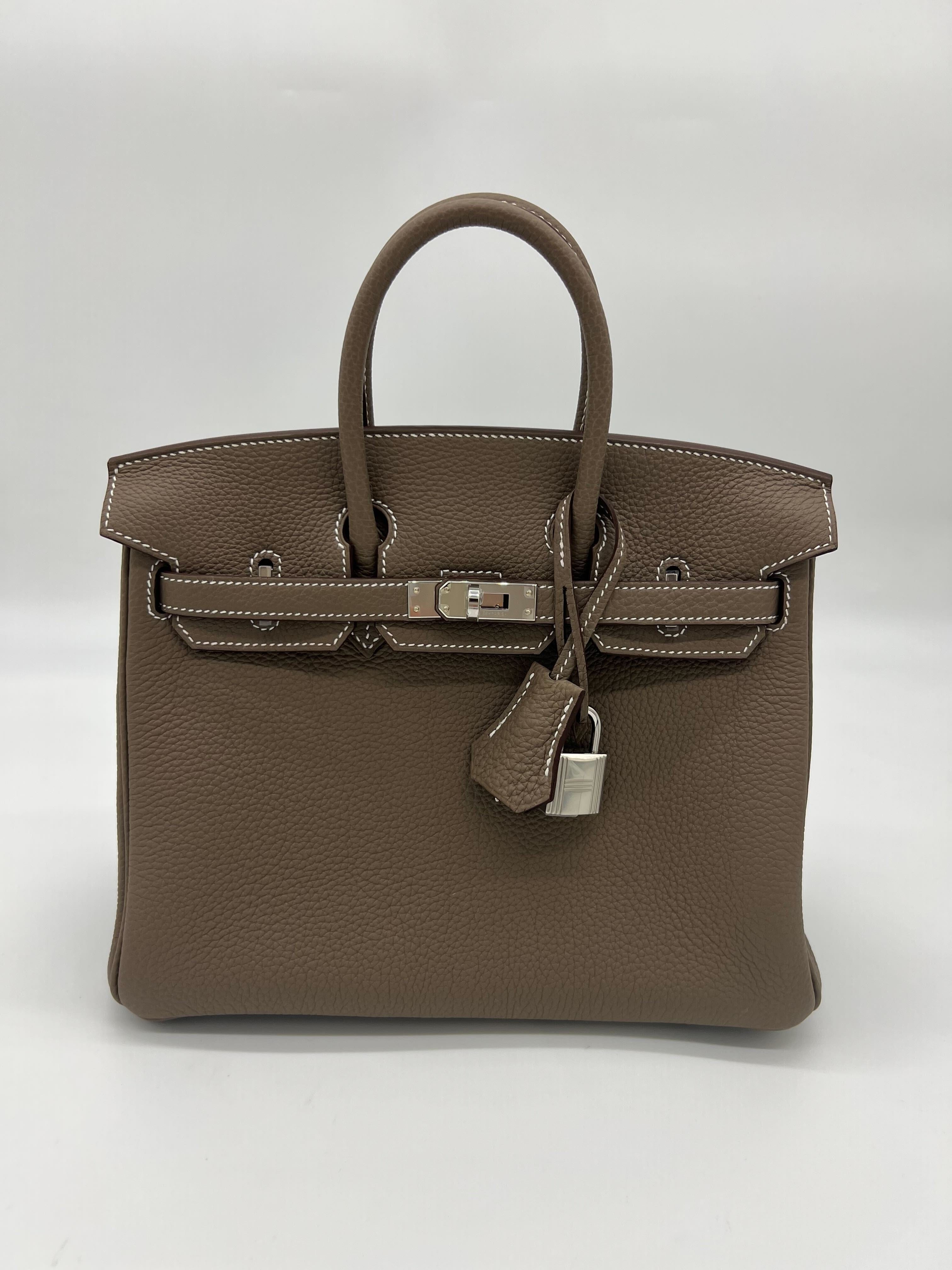 Hermès Birkin 25 Togo Etoupe Palladium Hardware