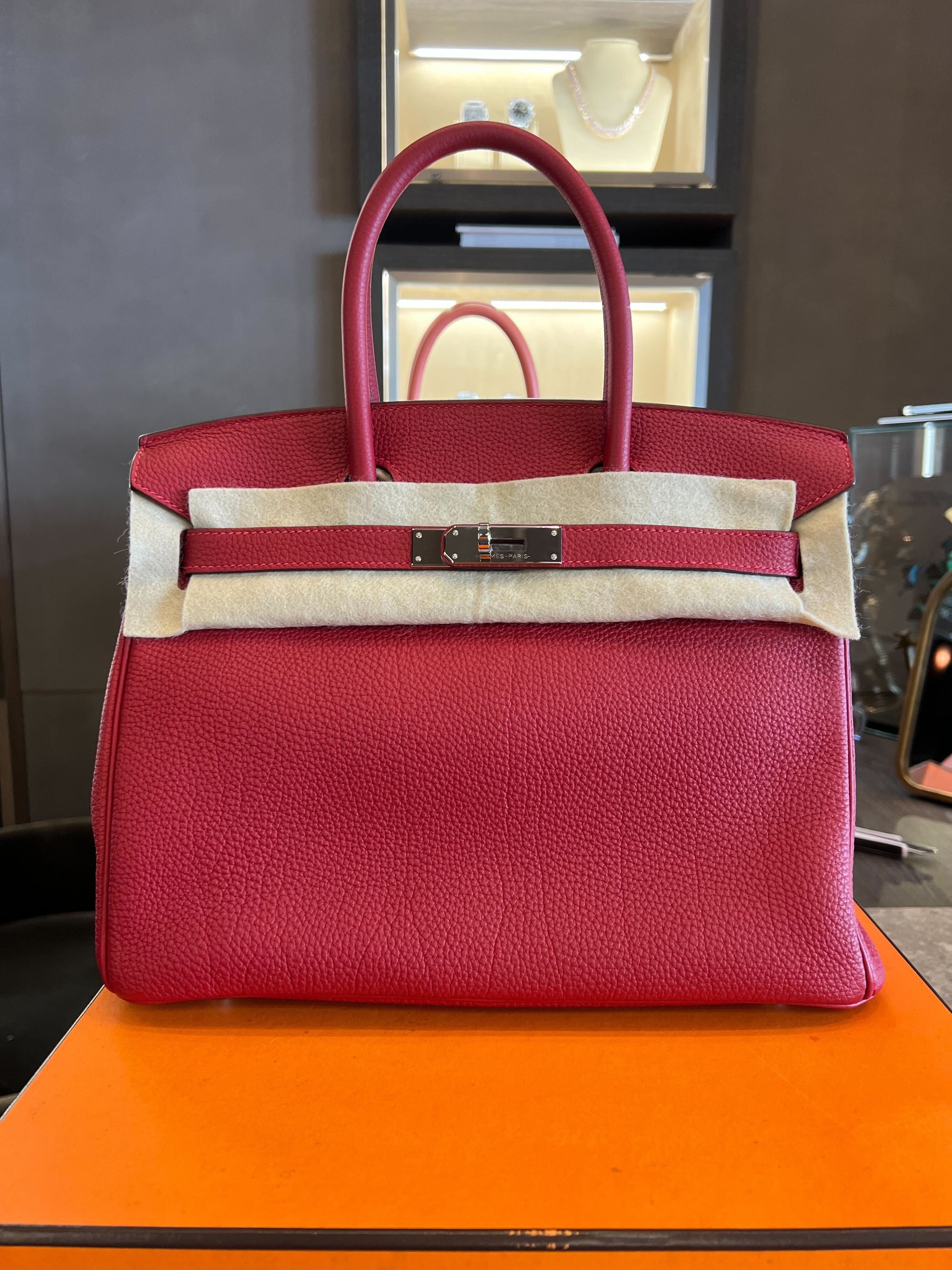 Hermès Birkin 30 Rouge Vif Togo Palladium Hardware