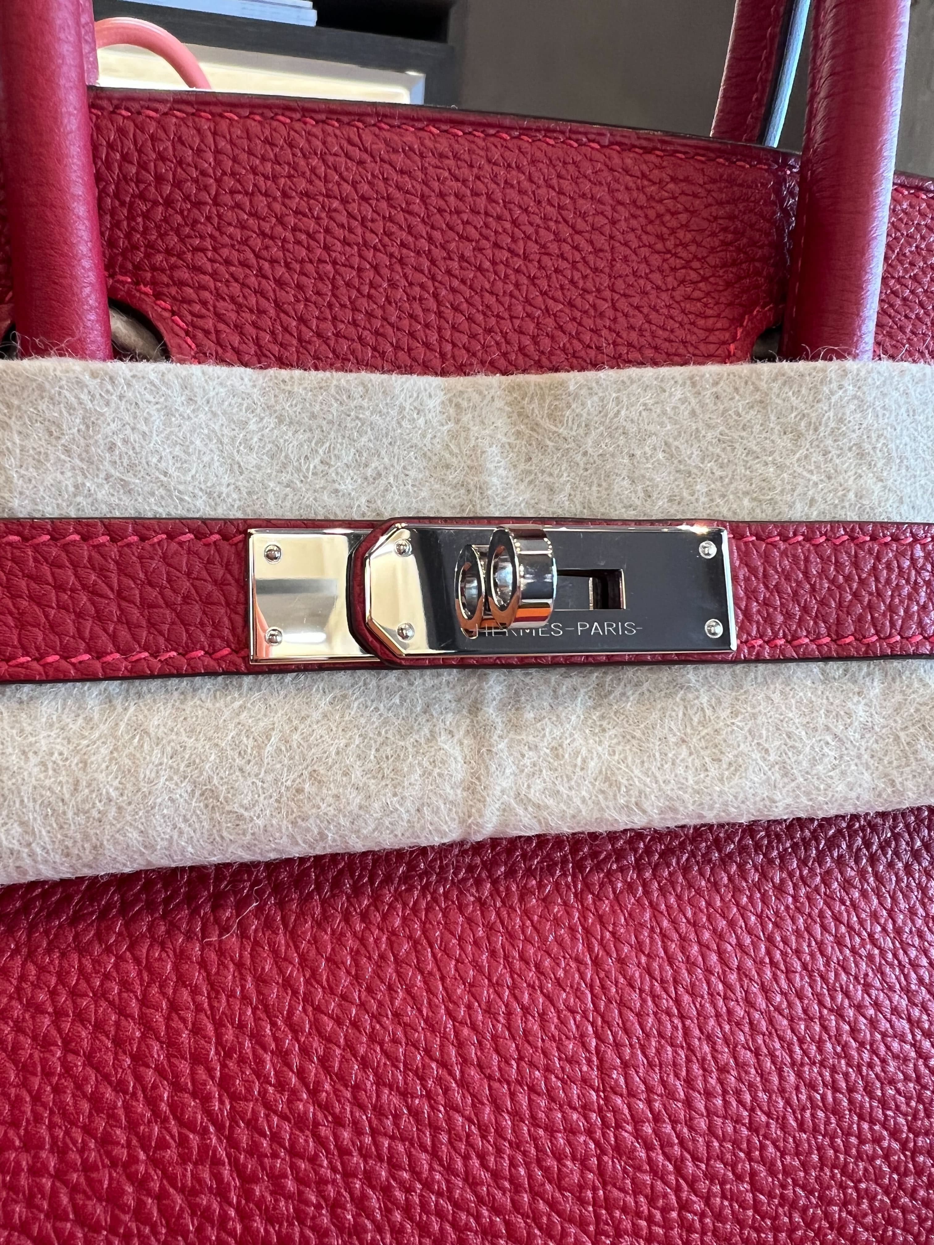 Hermès Birkin 30 Rouge Vif Togo Palladium Hardware