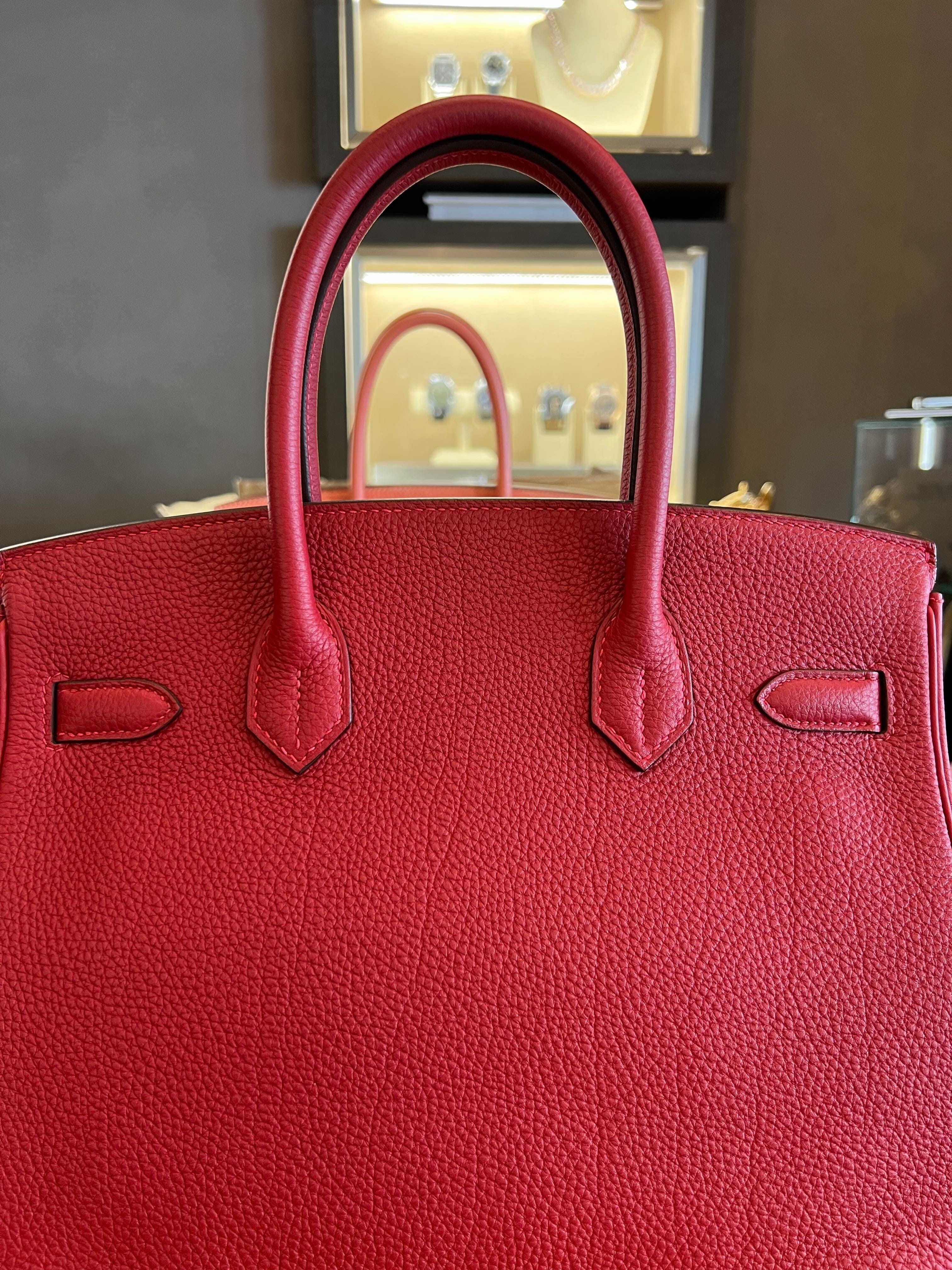 Hermès Birkin 30 Rouge Vif Togo Palladium Hardware