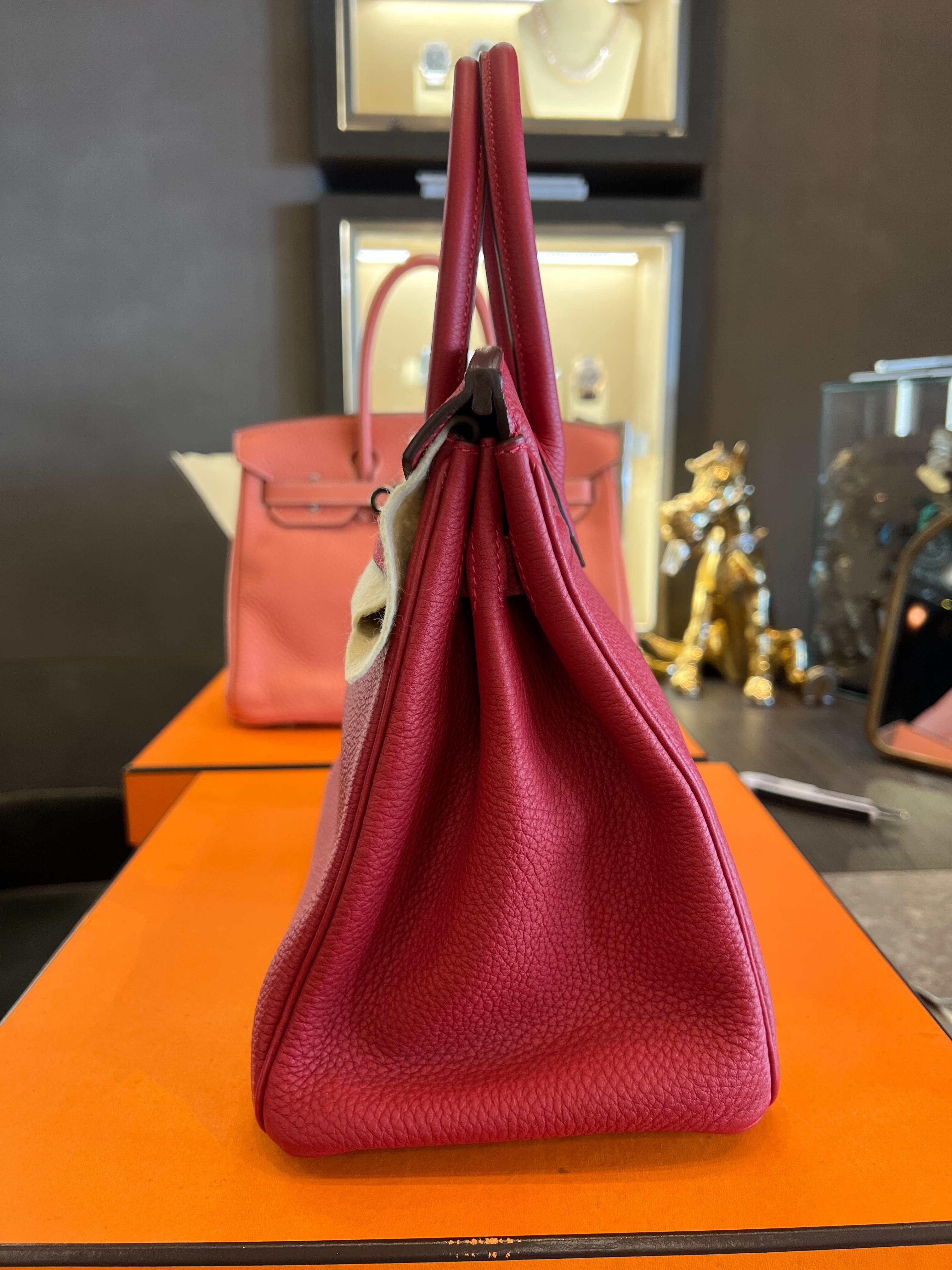 Hermès Birkin 30 Rouge Vif Togo Palladium Hardware