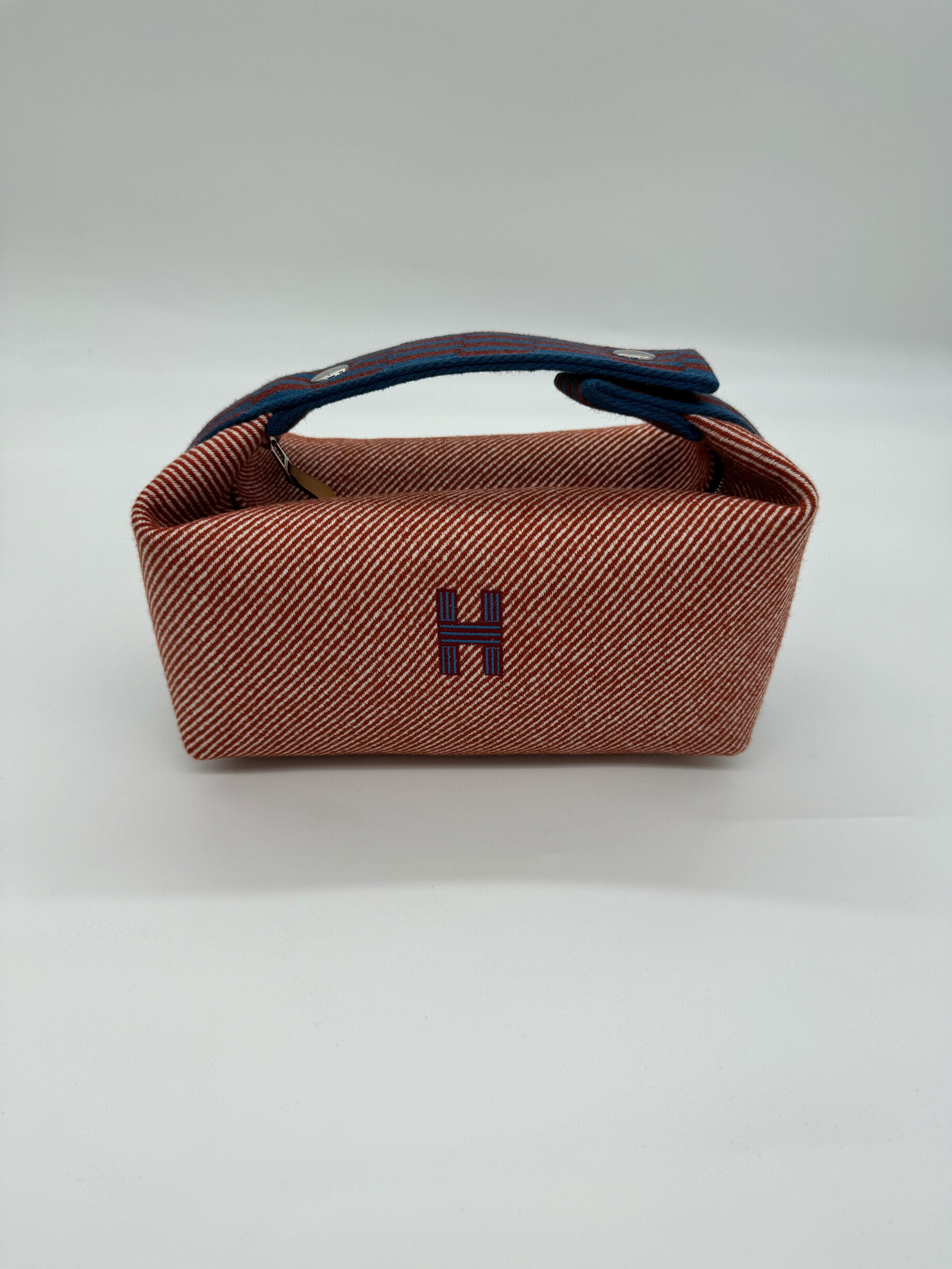 Hermès Bride-a-Brac PM Tomette Natte Travel Case Merino Wool Palladium Hardware