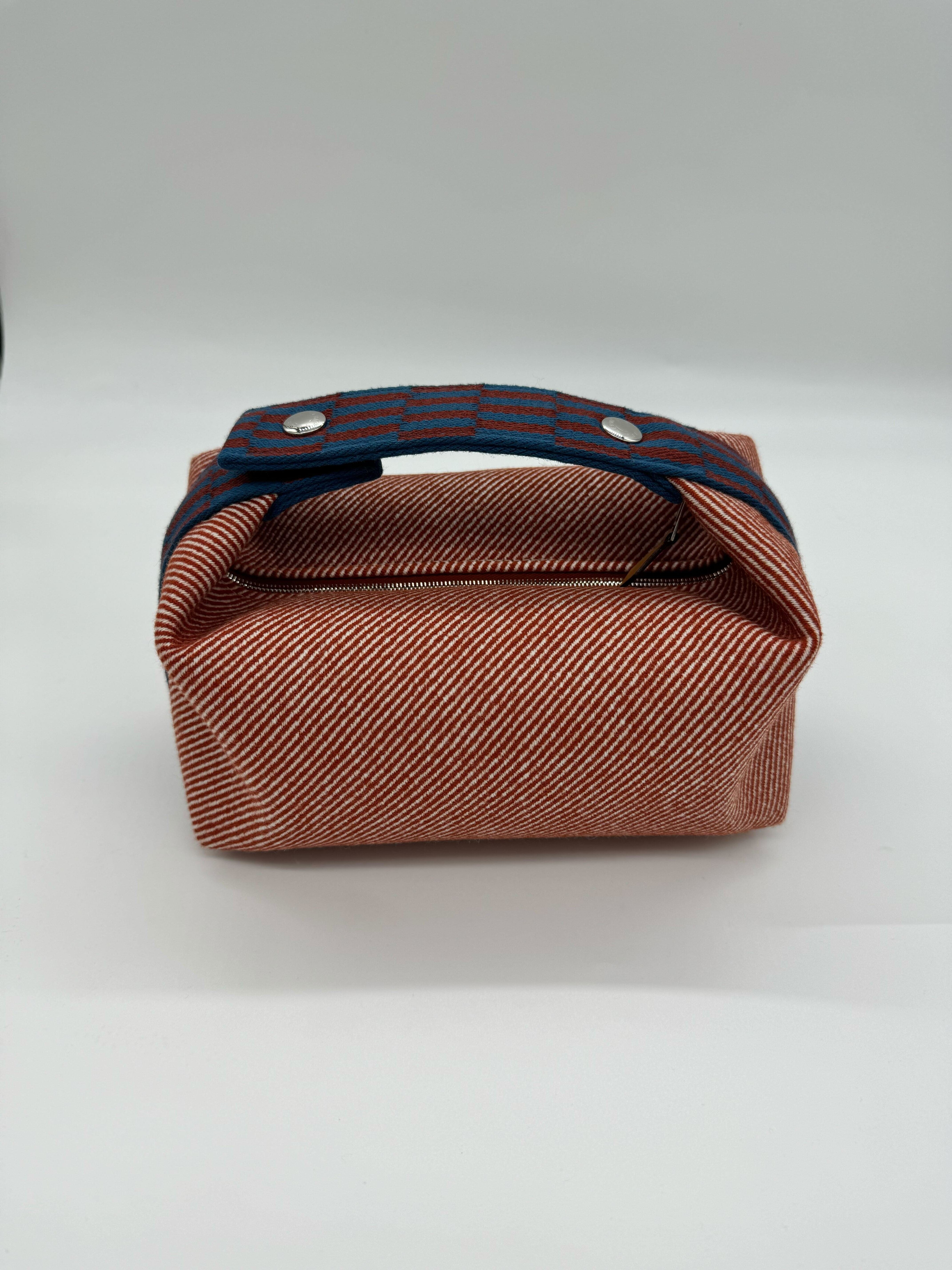 Hermès Bride-a-Brac PM Tomette Natte Travel Case Merino Wool Palladium Hardware